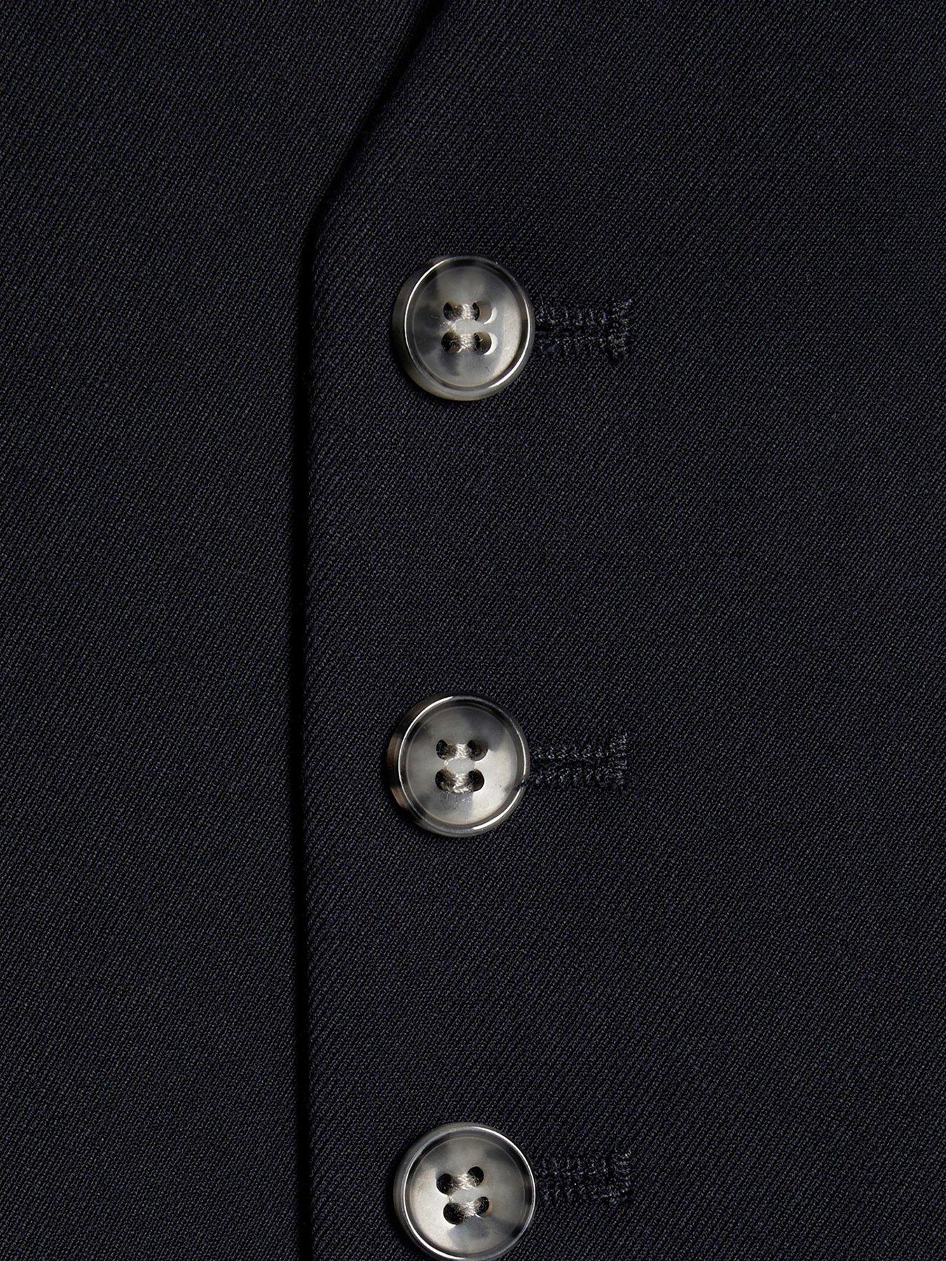 Image 4 of 5 of River Island Older Boys Tailored Waistcoat 3 Piece Set - Navy