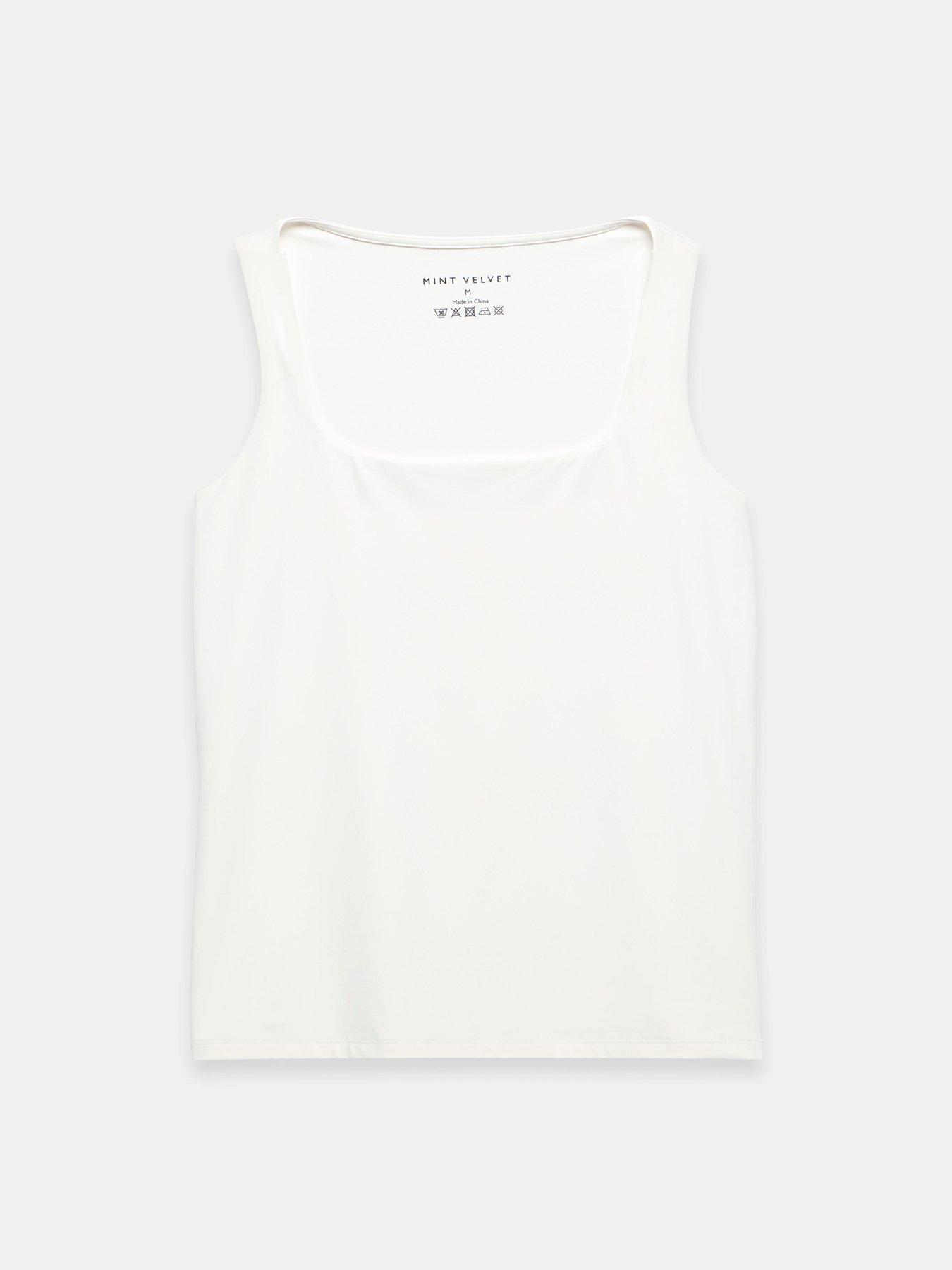 Image 5 of 6 of Mint Velvet Cotton Blend Square Neck Vest - Ivory