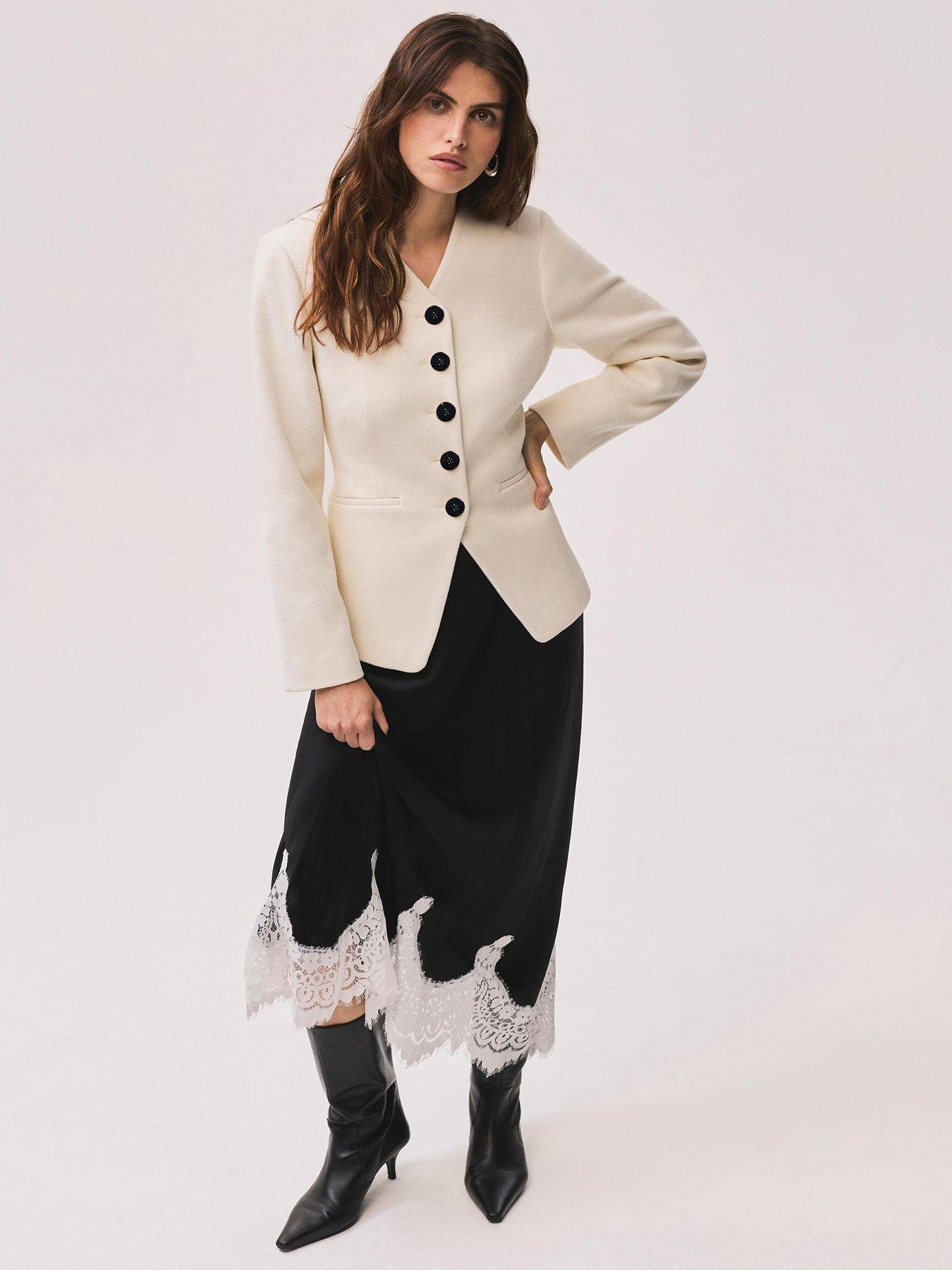 Image 3 of 6 of Mint Velvet Cream Twill Sculpted Jacket