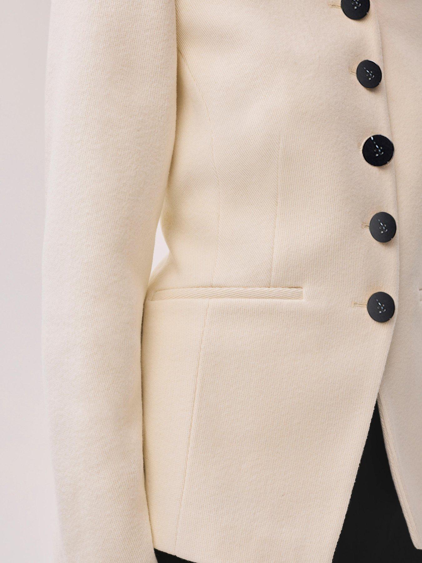 Image 4 of 6 of Mint Velvet Cream Twill Sculpted Jacket