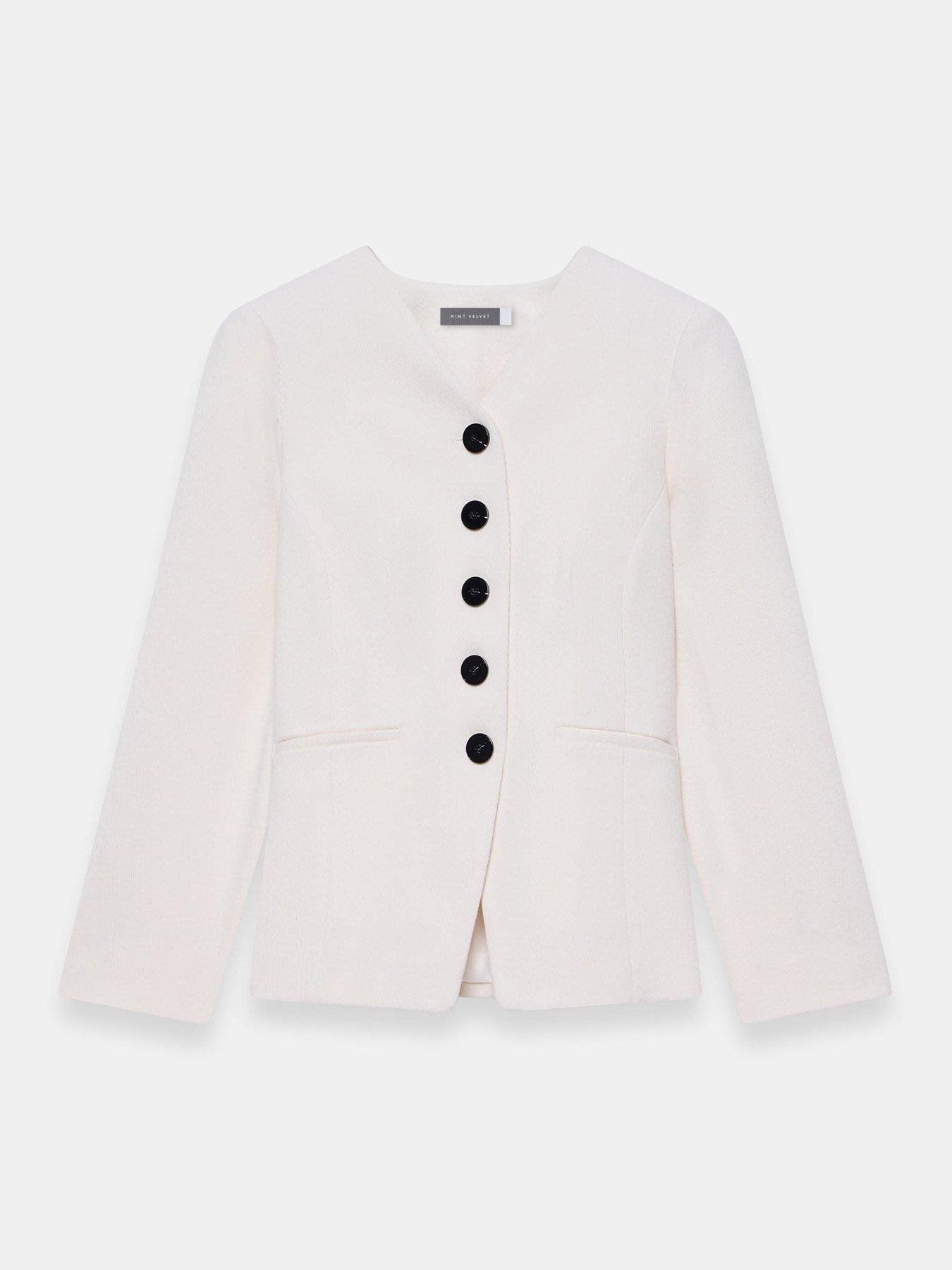 Image 5 of 6 of Mint Velvet Cream Twill Sculpted Jacket