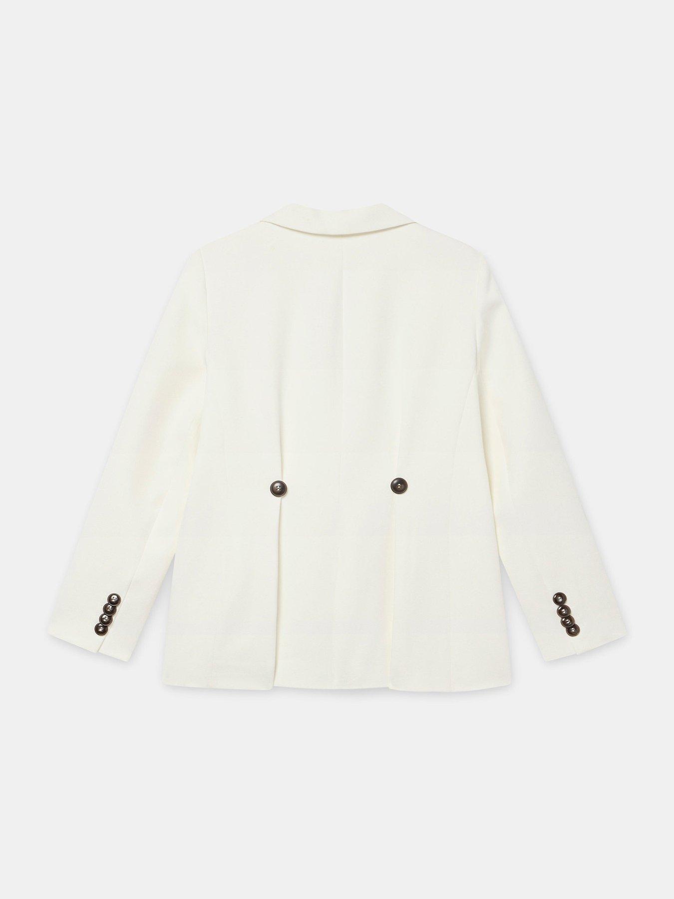 Image 6 of 6 of Mint Velvet Cream Relaxed Db Blazer