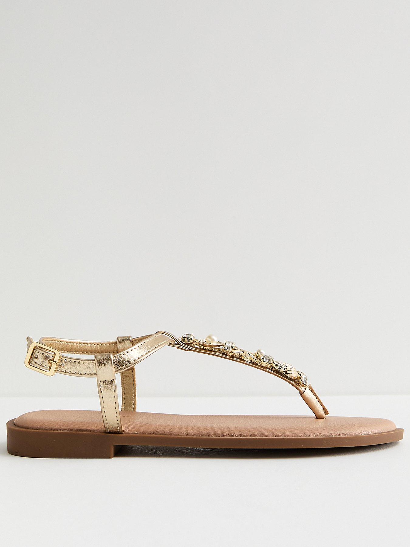 Image 2 of 5 of New Look Shell And Starfish Charm Sandals - Gold