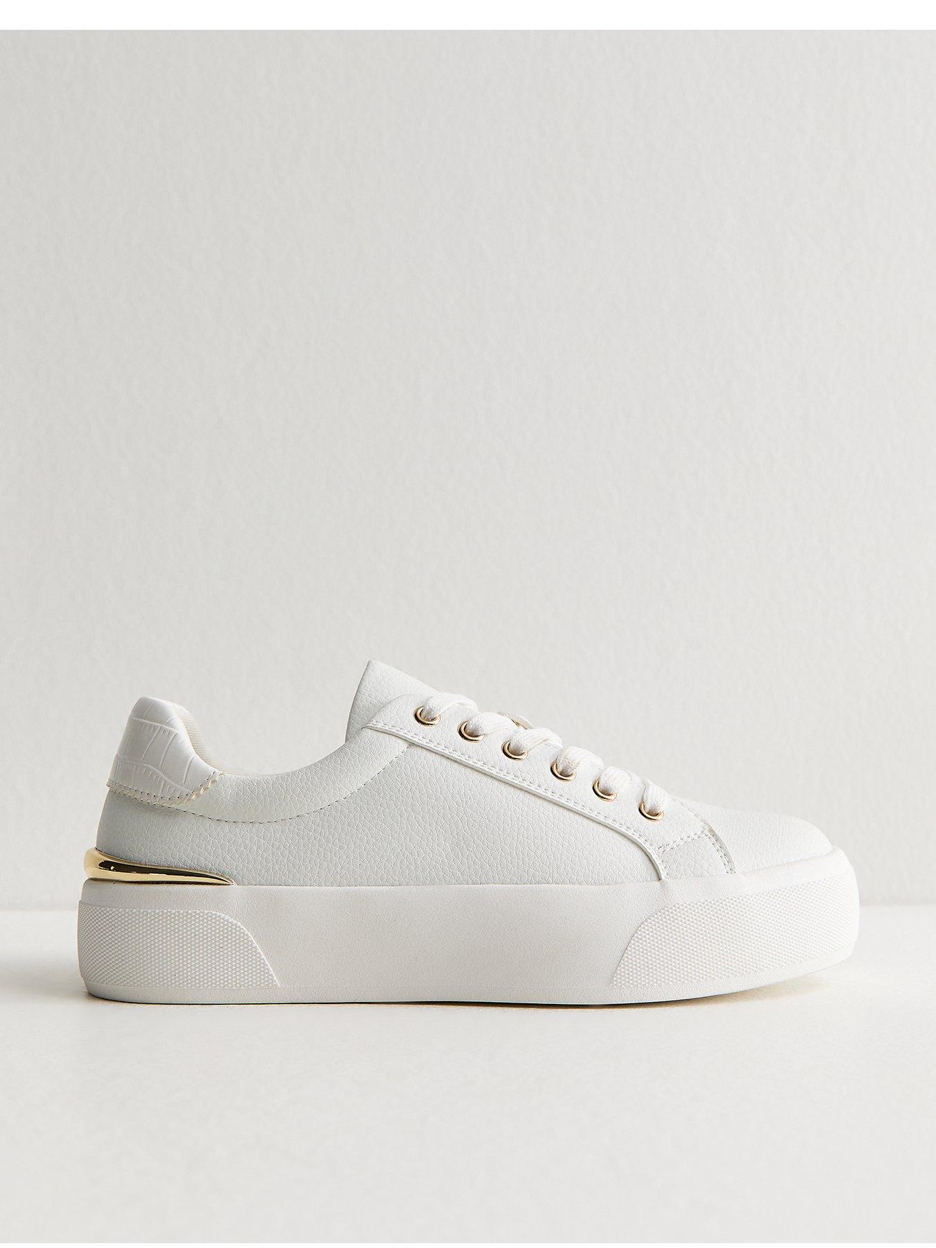 new-look-white-and-gold-platform-trainers