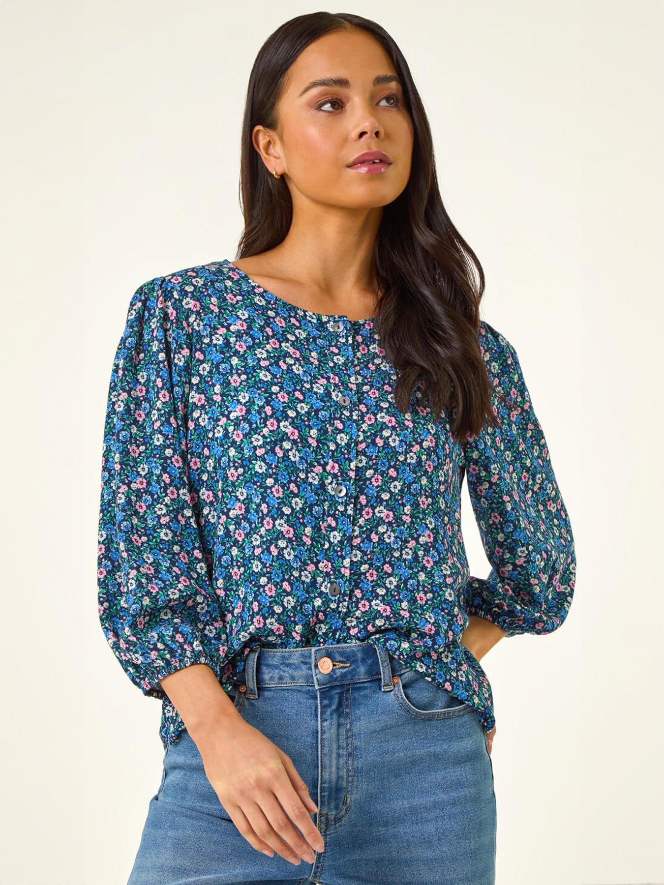 Image 1 of 5 of Roman Petite Ditsy Blouse