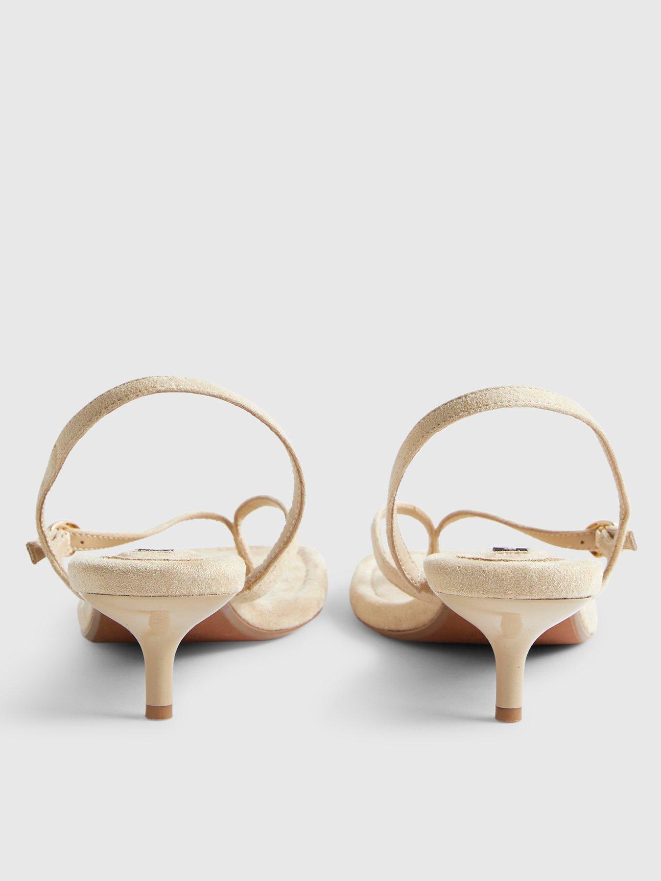 Image 4 of 6 of River Island Toe Thong Low Heel Sandals - Beige