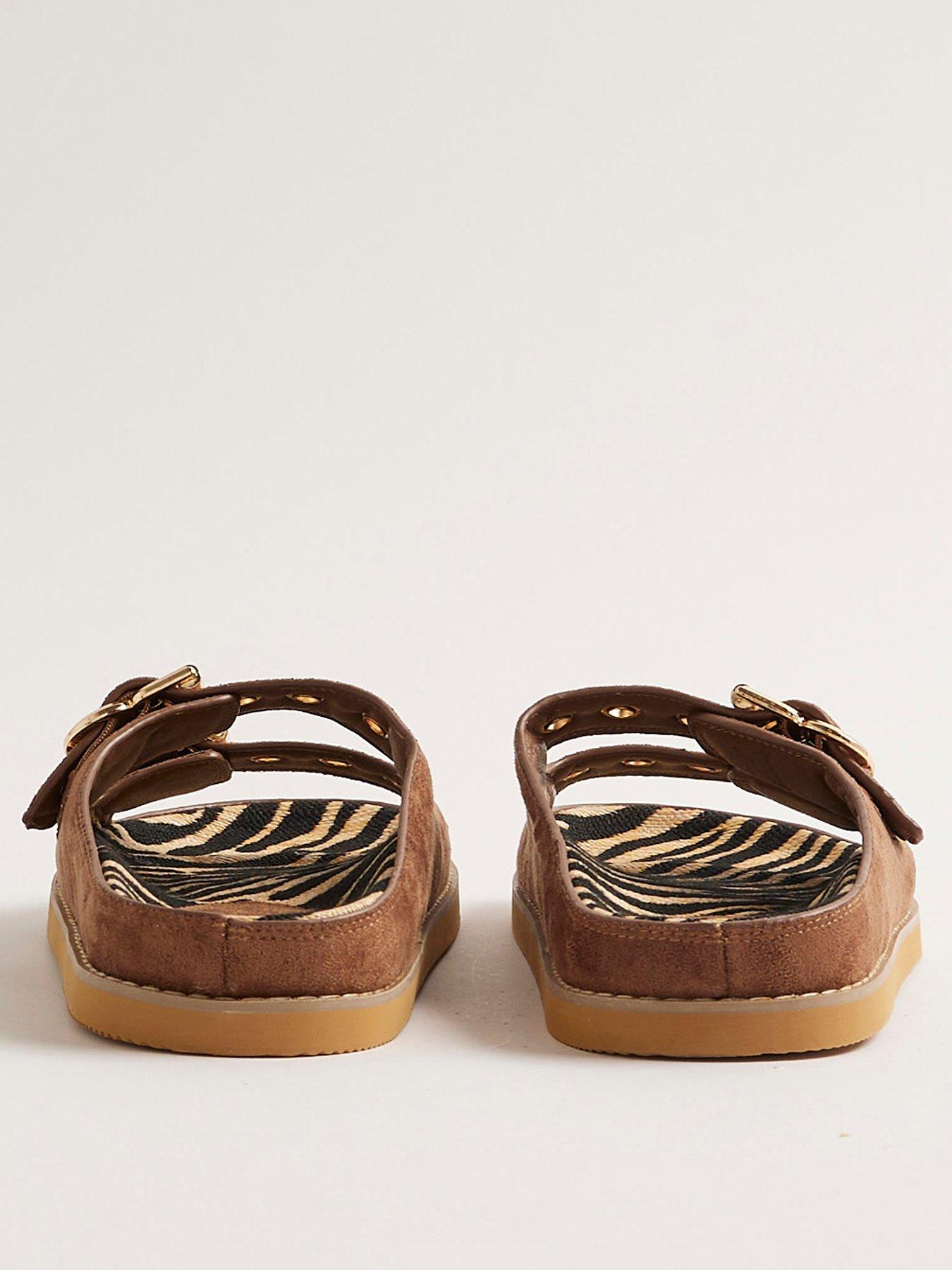 river-island-animal-double-strap-sandal-brownoutfit