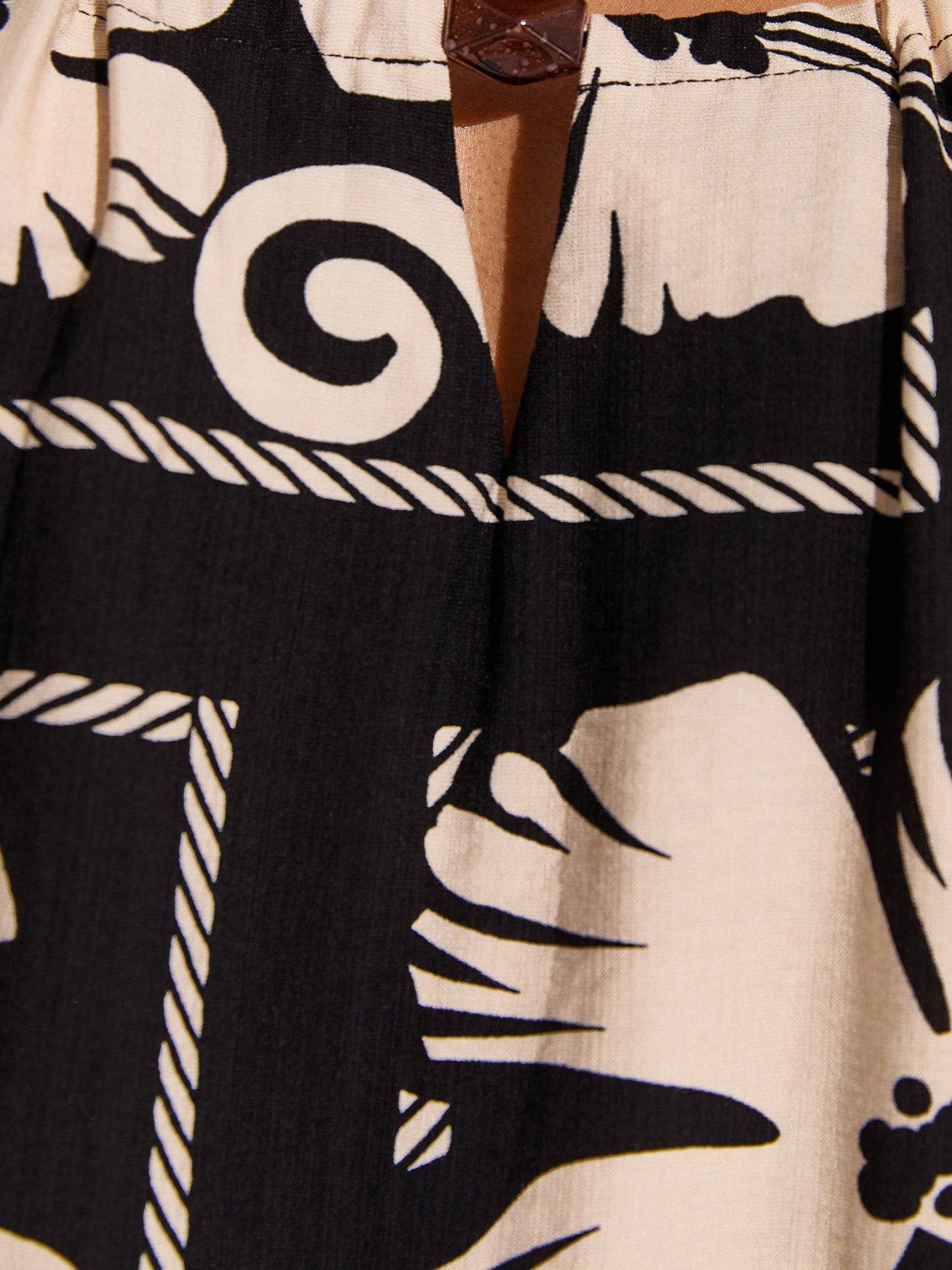Image 6 of 6 of New Look Floral Print Beaded Maxi Beach Dress - Black