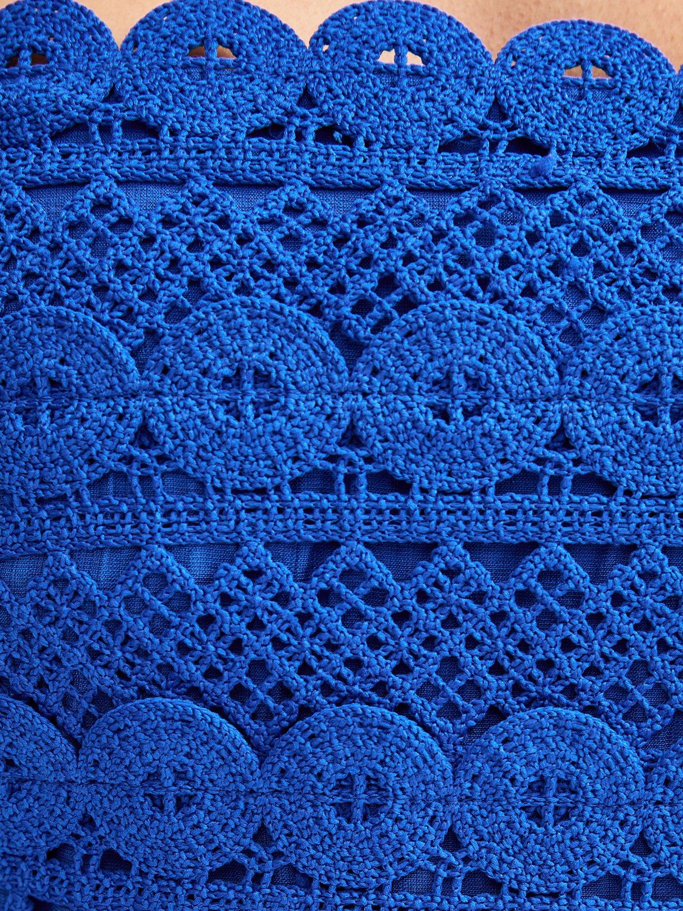Image 5 of 5 of New Look Blue Crochet Panel Beach Maxi Dress