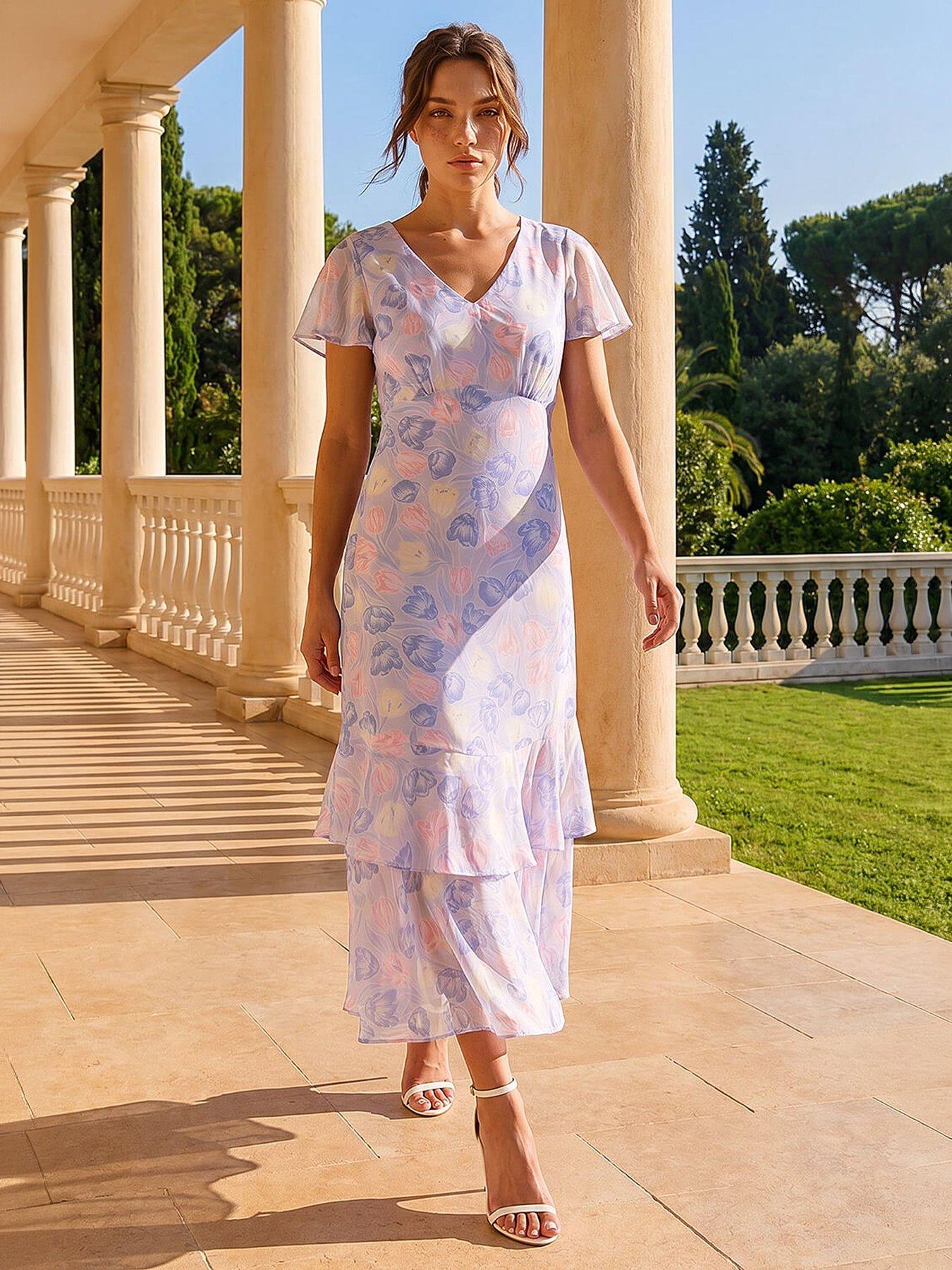 Roman Petite Frill Hem Dress
