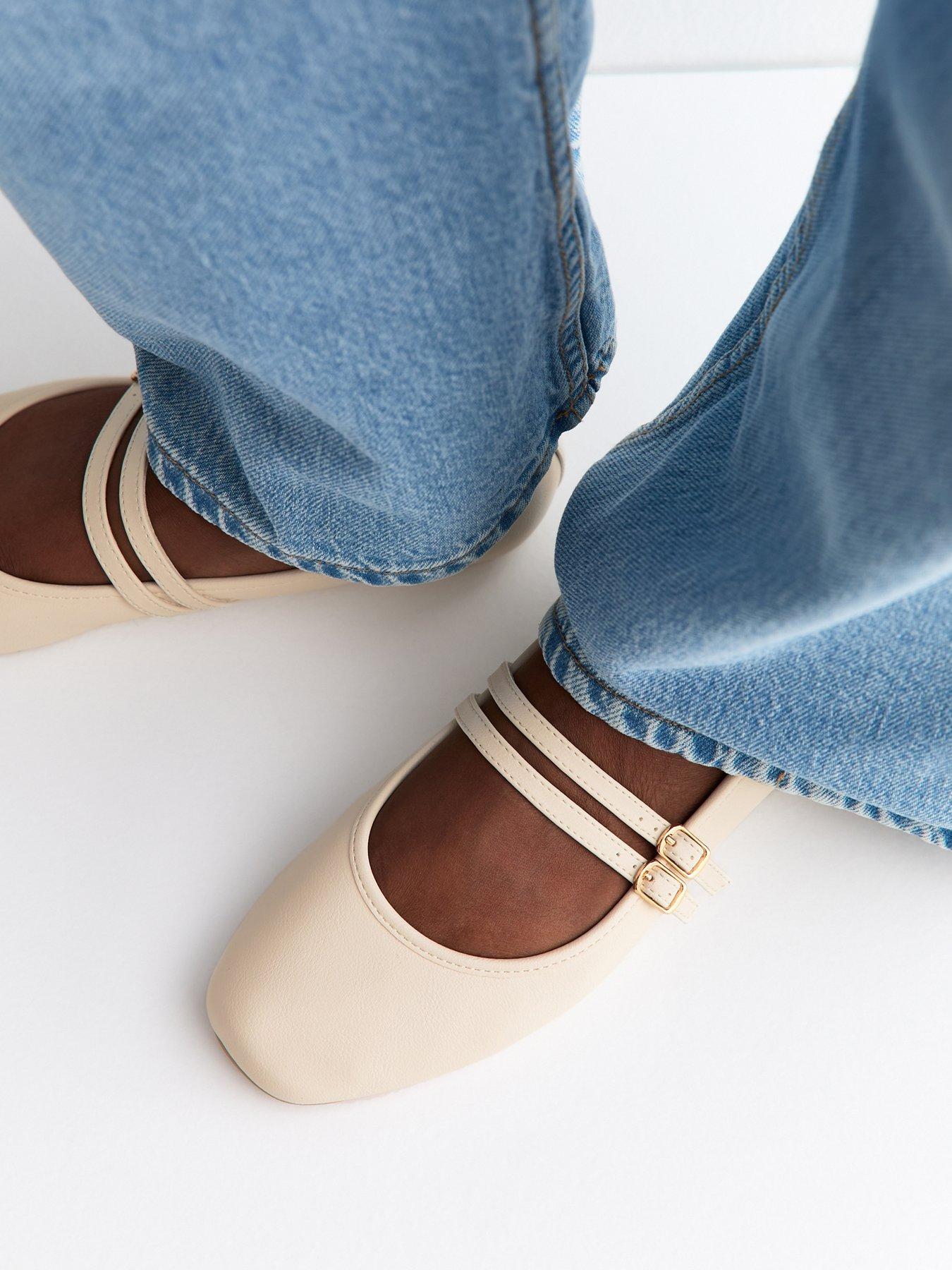 new-look-faux-leather-double-strap-mary-jane-ballet-flats-off-white