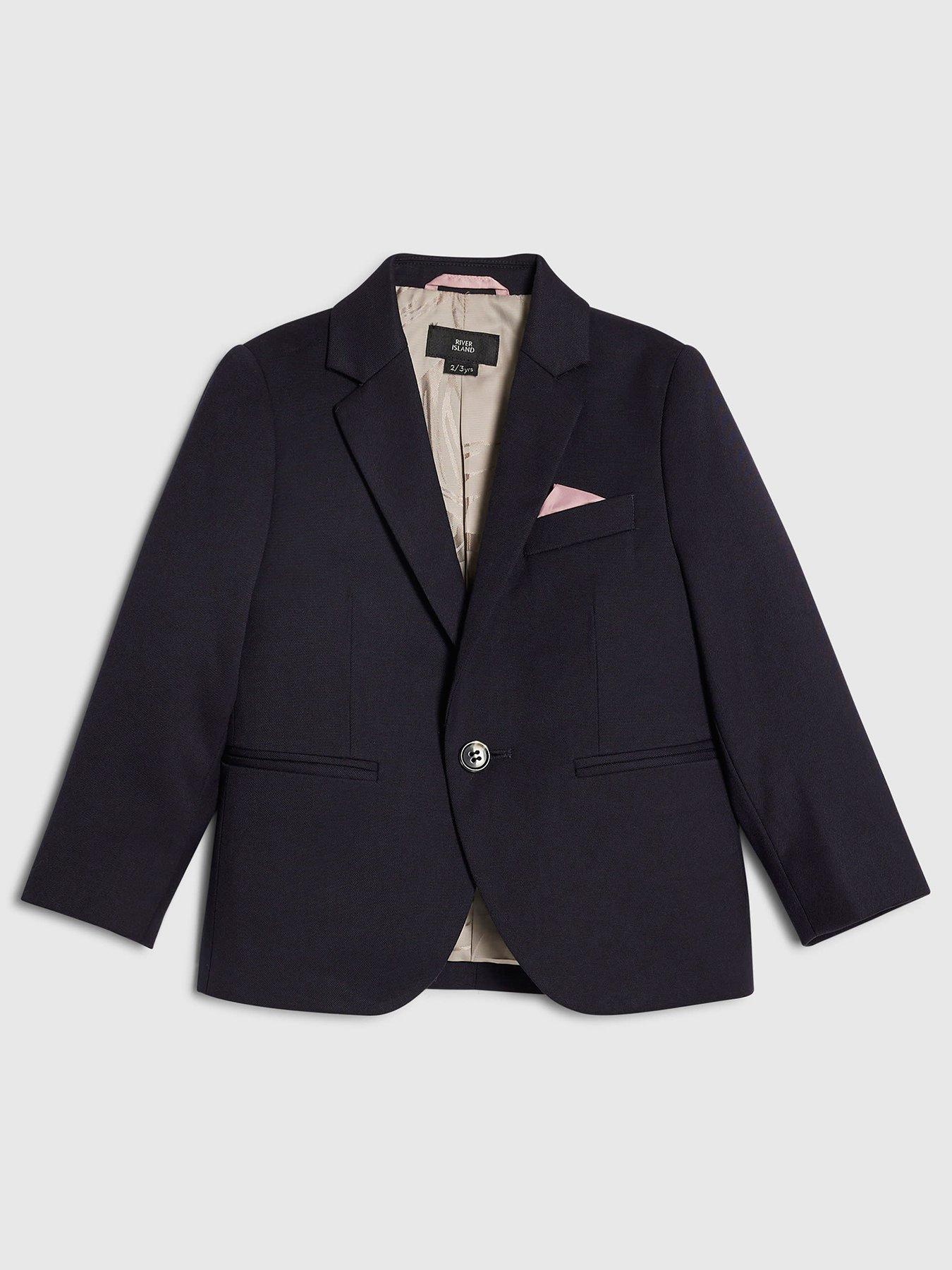 River Island Mini Boys Tailored Suit Jacket - Navy