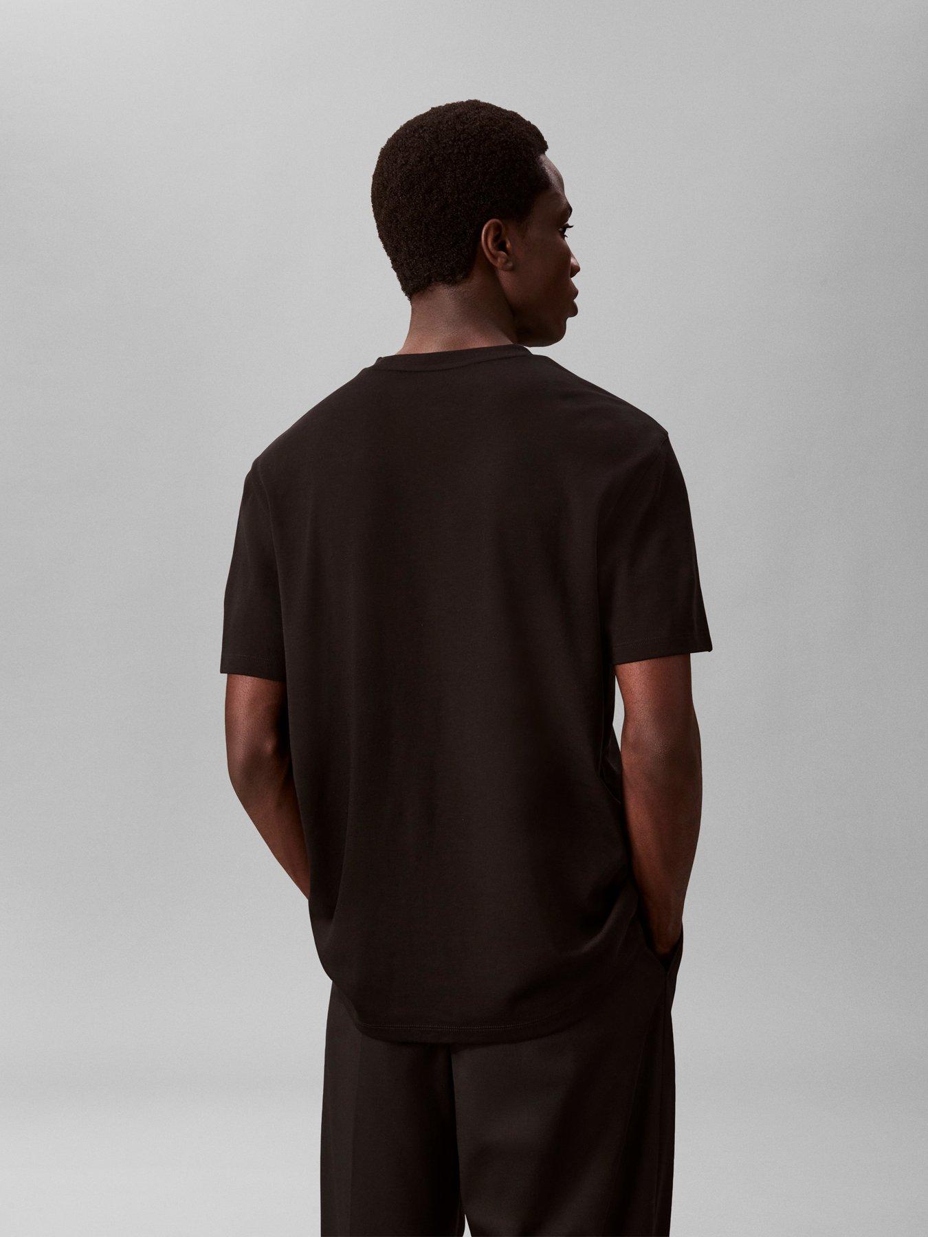 Image 3 of 3 of Calvin Klein Supima Chest Embroidered Logo T-Shirt - Black