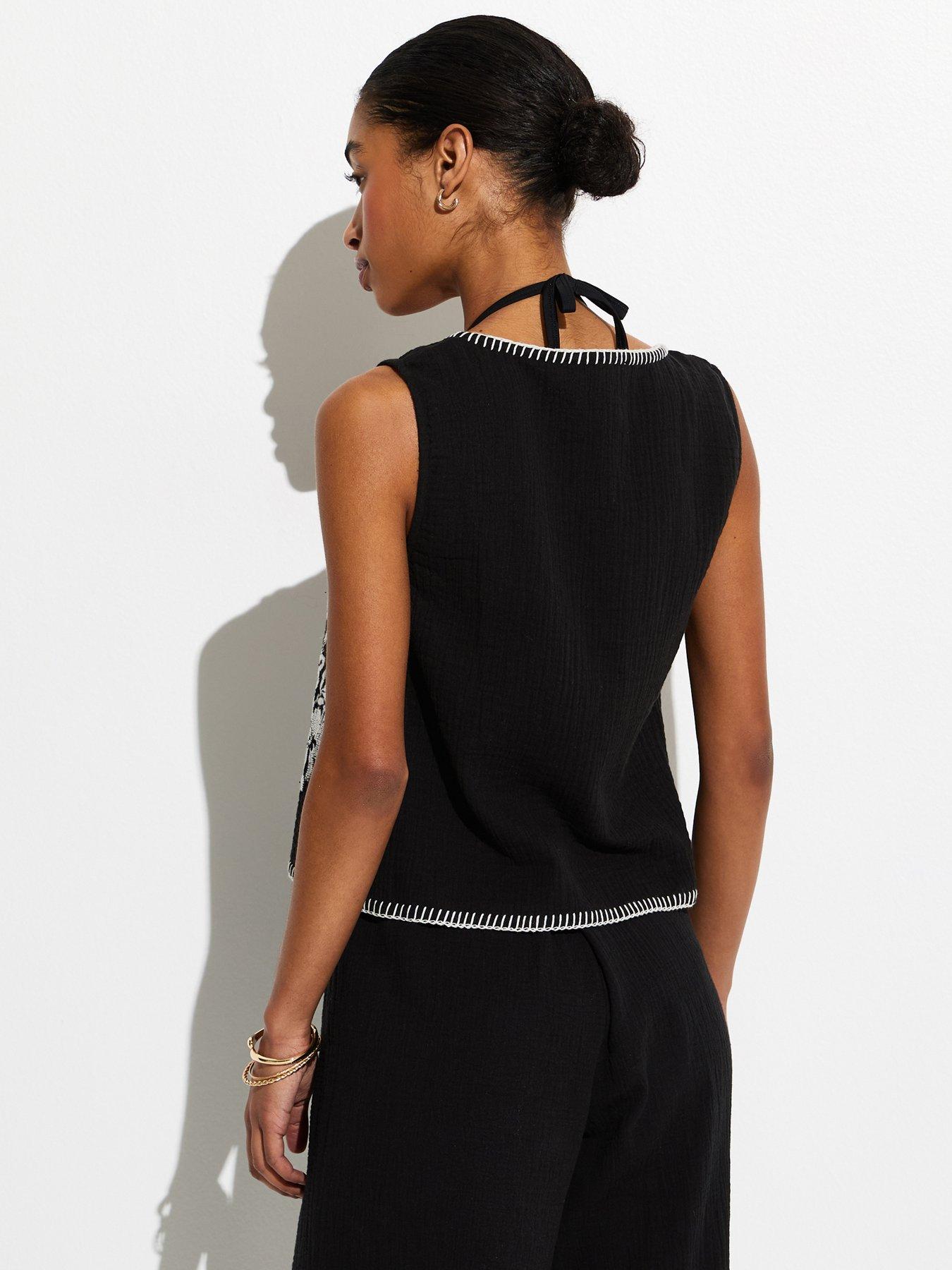 new-look-black-palm-embroidered-waistcoatstillFront