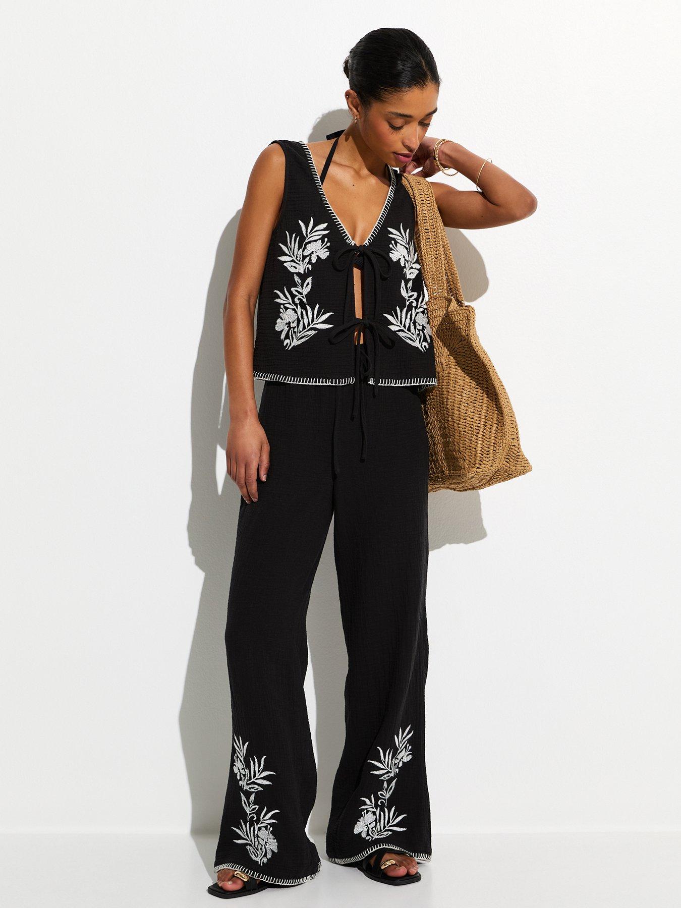 new-look-black-palm-embroidered-waistcoatback