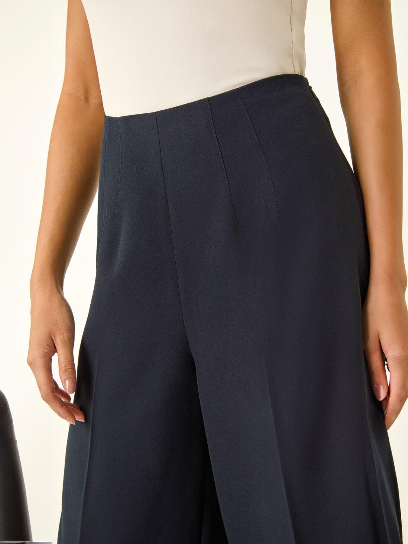 Image 5 of 5 of Roman Petite Cropped Wide Leg Stretch Trouser
