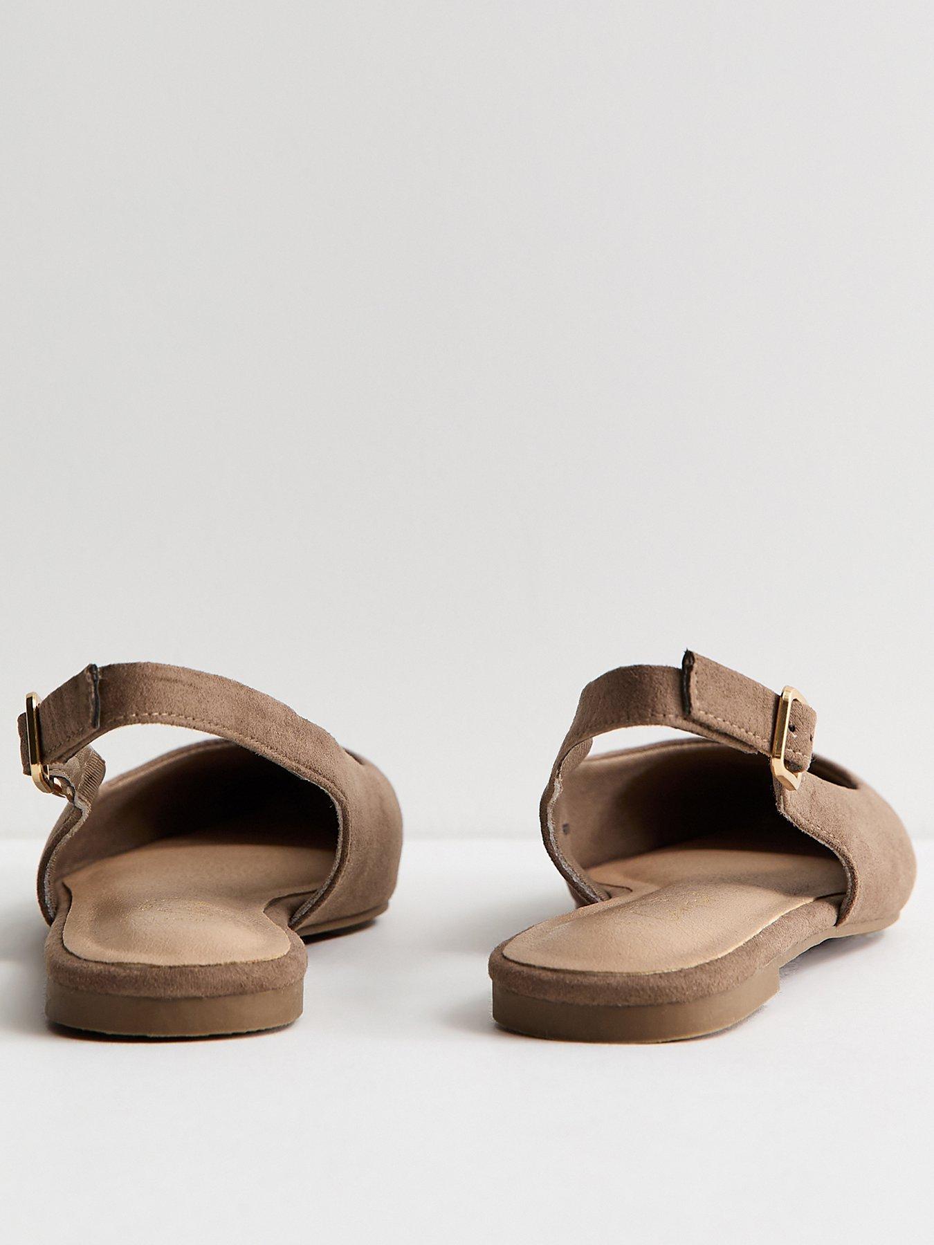 new-look-faux-suede-pointed-slingback-flats-brownoutfit