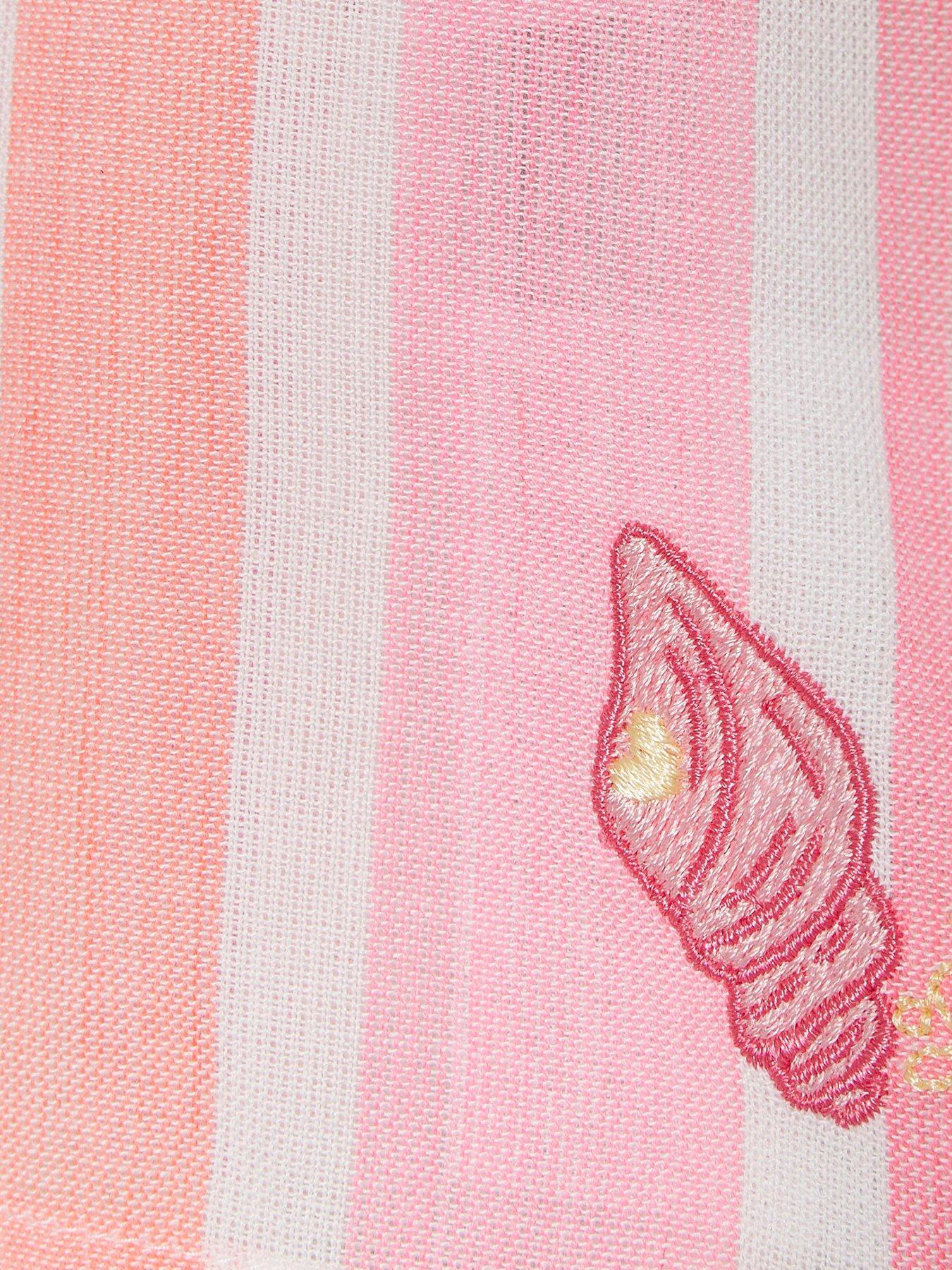 Image 4 of 5 of River Island Mini Girls Stripe Shell Top And Shorts Set - White