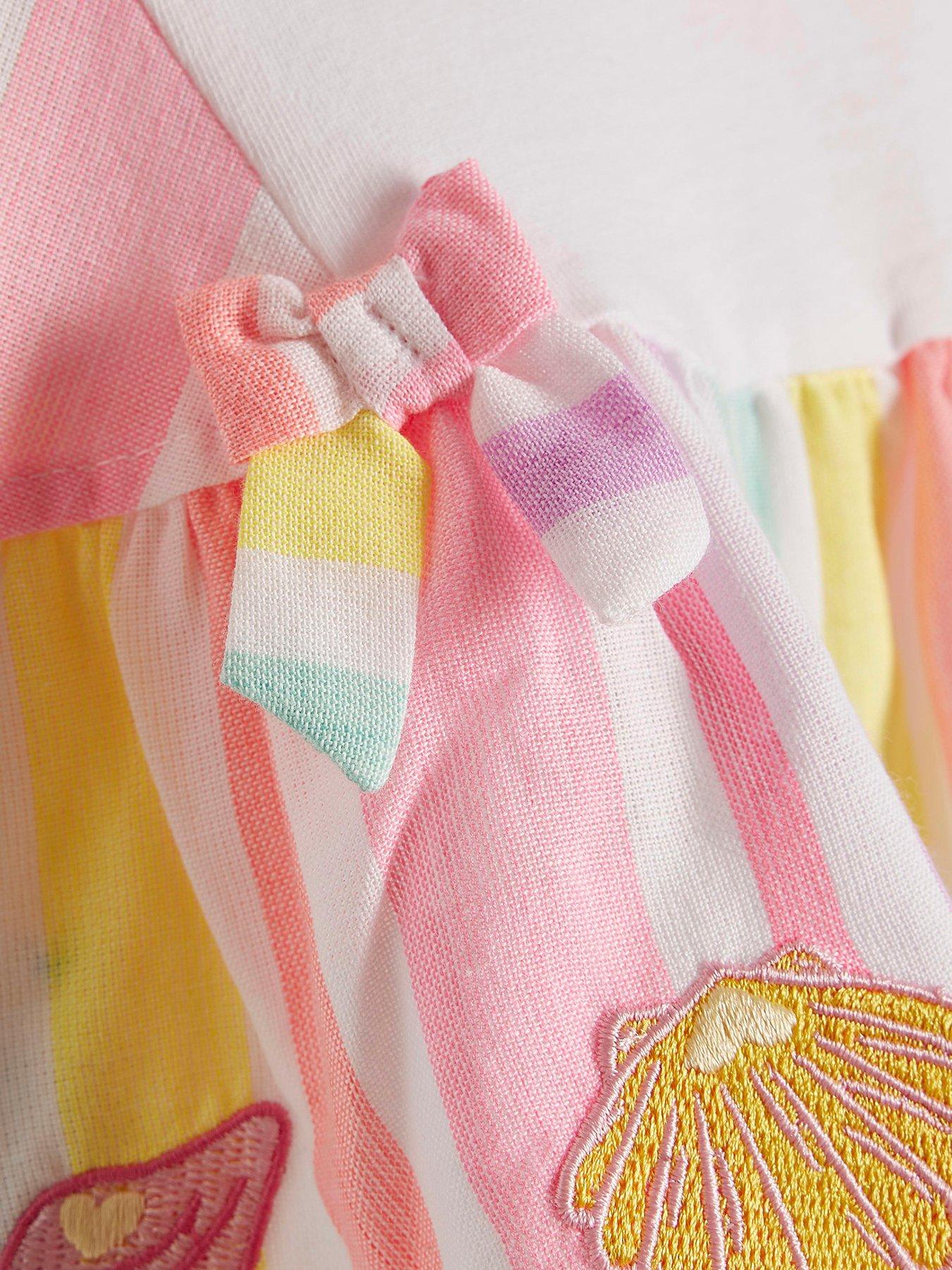 Image 5 of 5 of River Island Mini Girls Stripe Shell Top And Shorts Set - White