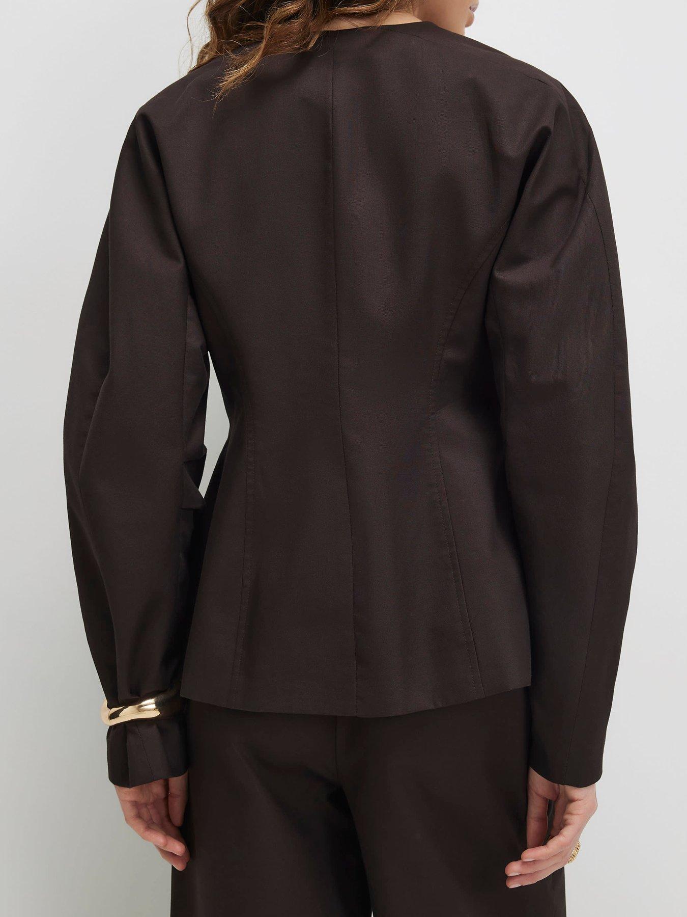 river-island-long-sleeve-collarless-cotton-blazer-brownstillFront