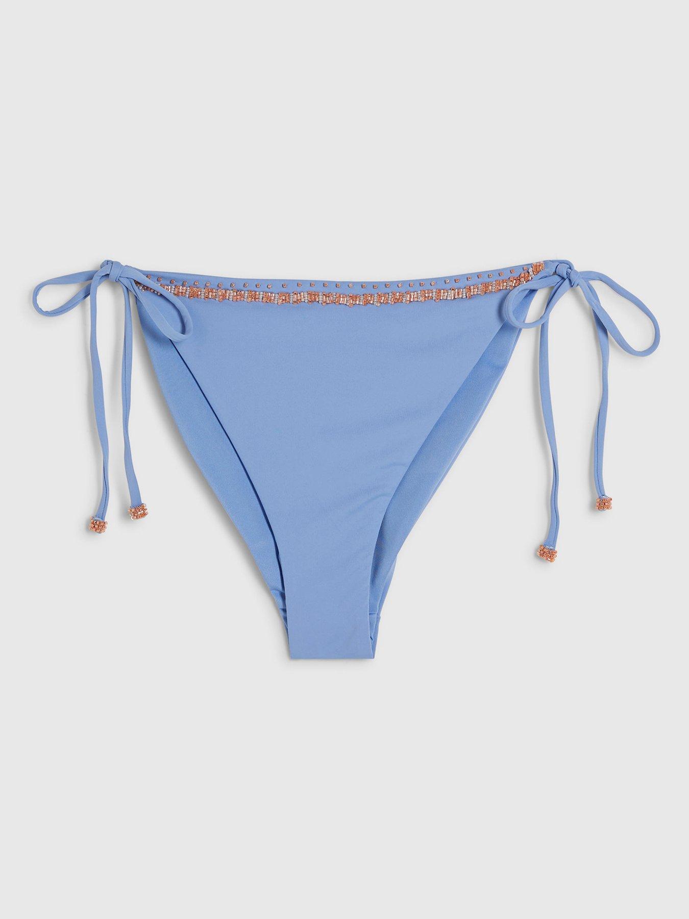 River Island Coral Tie Side Brief - Blue