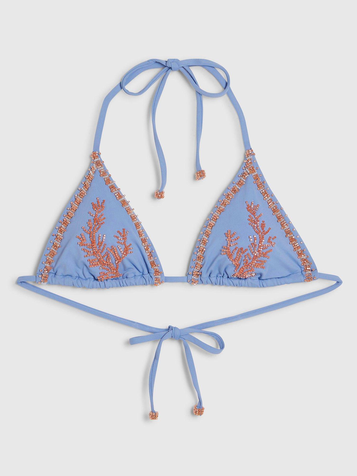 River Island Coral Embellished Bikini - Blue