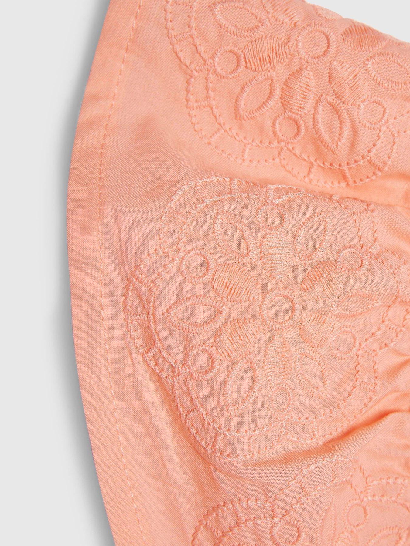 Image 3 of 4 of River Island Older Girls Shirred Floral Playsuit - Orange
