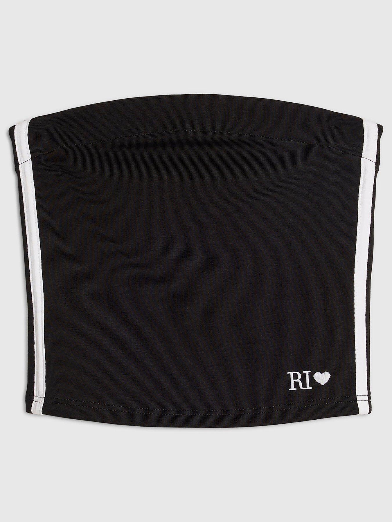 River Island Older Girls Side Stripe Bandeau Top - Black