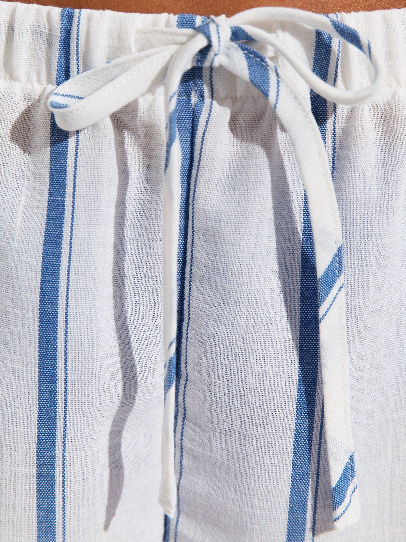 Image 6 of 6 of New Look White And Blue Stripe Beach Shorts