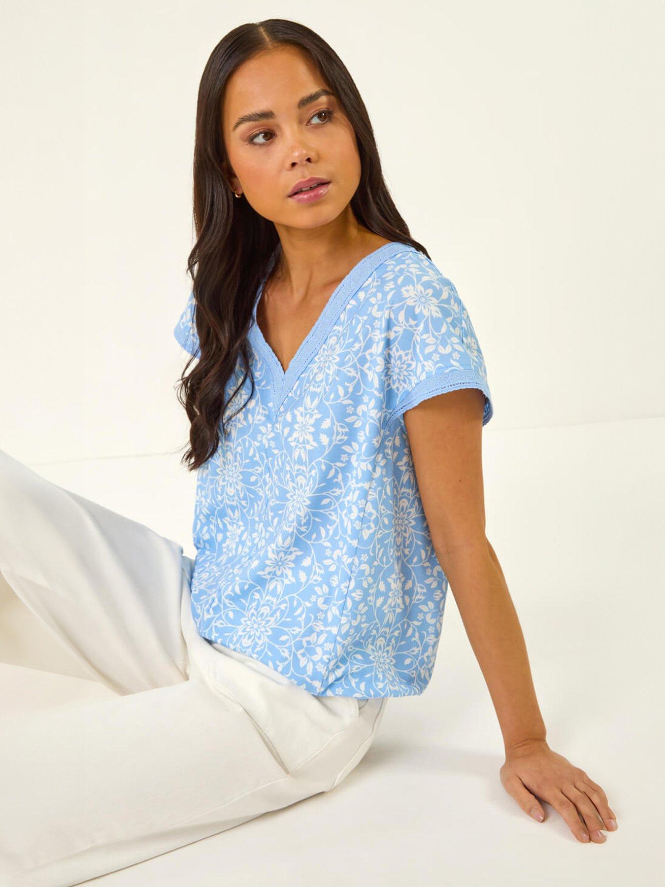 roman-petite-v-neck-trim-stretch-topfront