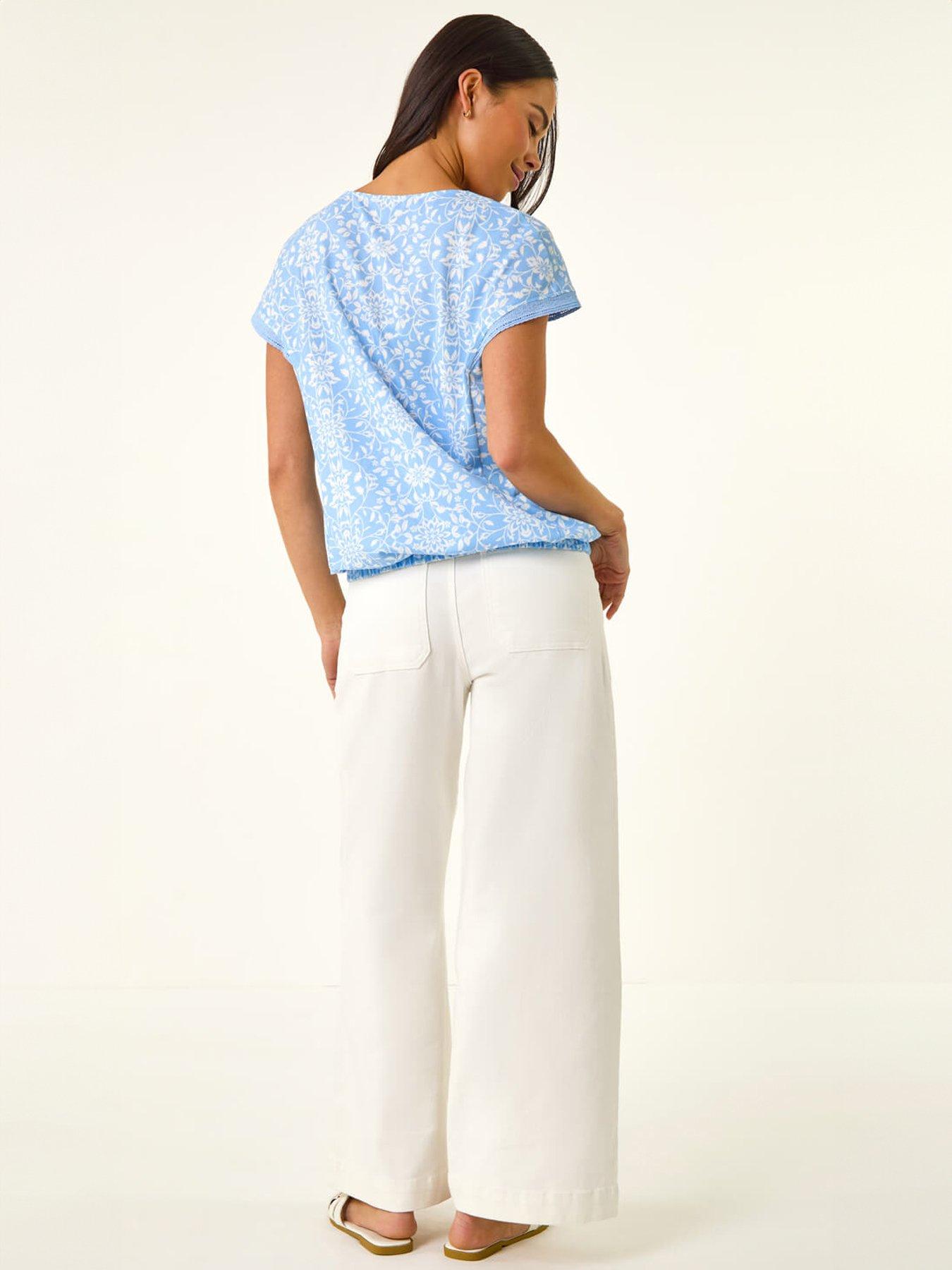 roman-petite-v-neck-trim-stretch-topstillFront