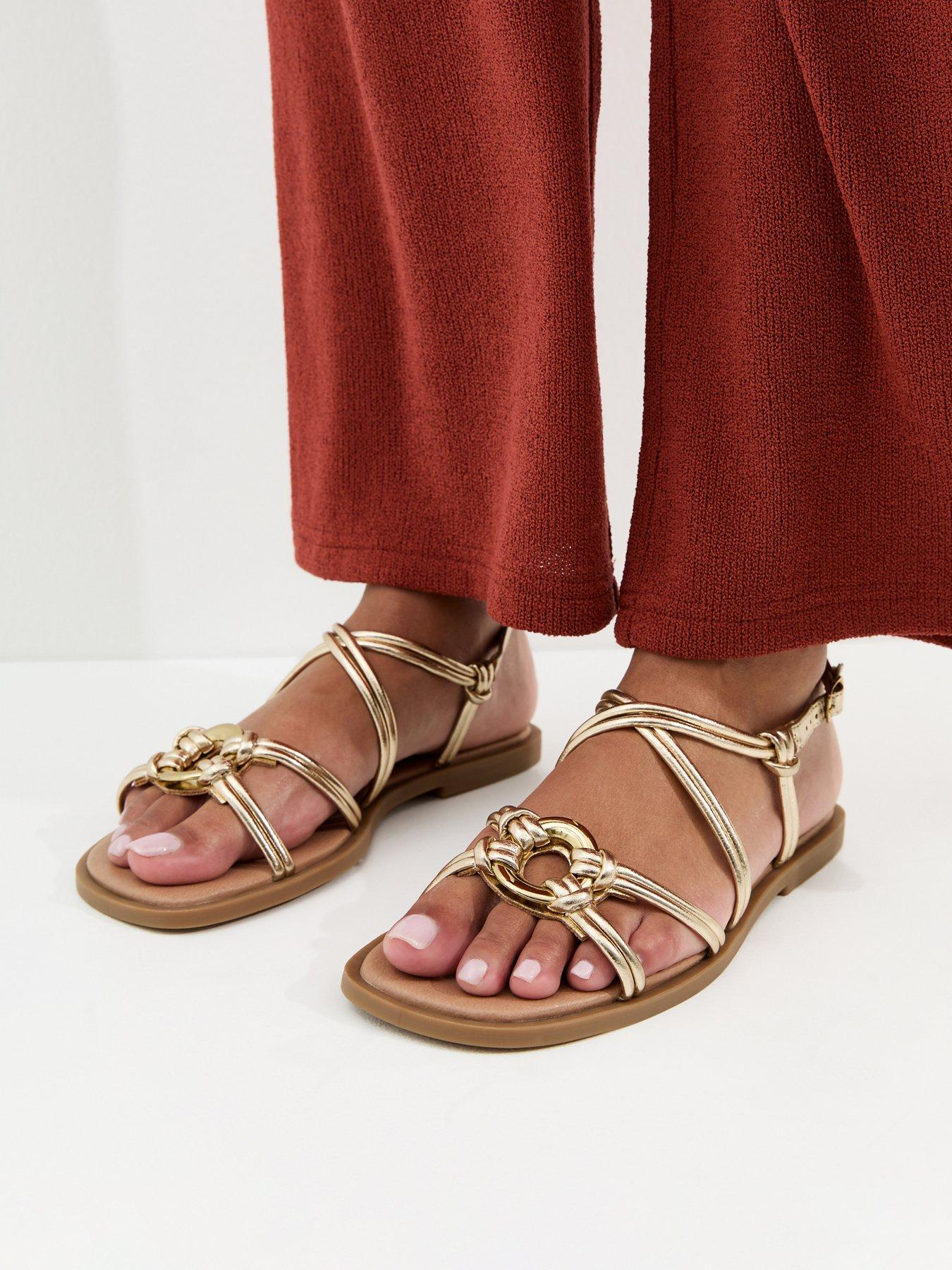 New Look Tone Multistrap Sandals - Gold