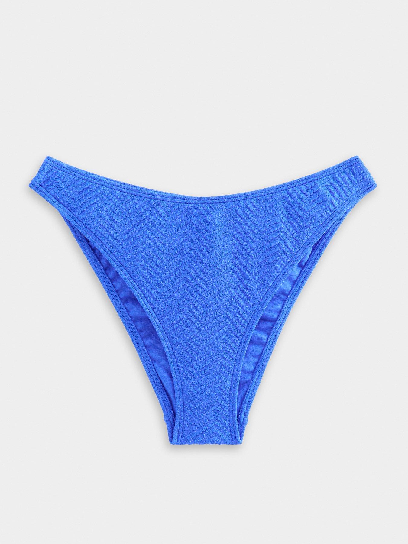 Image 6 of 6 of New Look Blue Textured Hipster Bikini Briefs