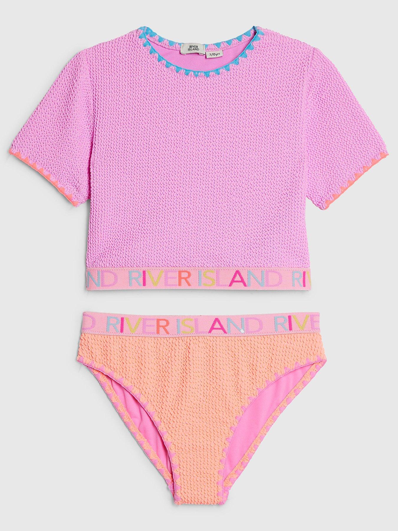 river-island-older-girls-textured-t-shirt-bikini-set-purple