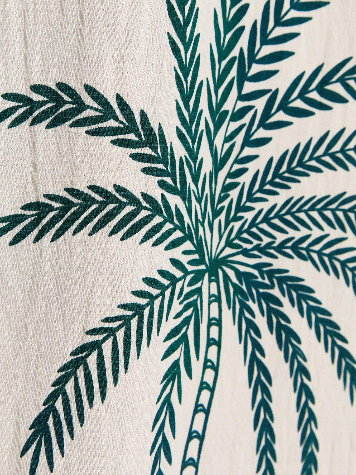 Image 5 of 5 of New Look Woven Palm Pattern Beach Maxi Dress - Green