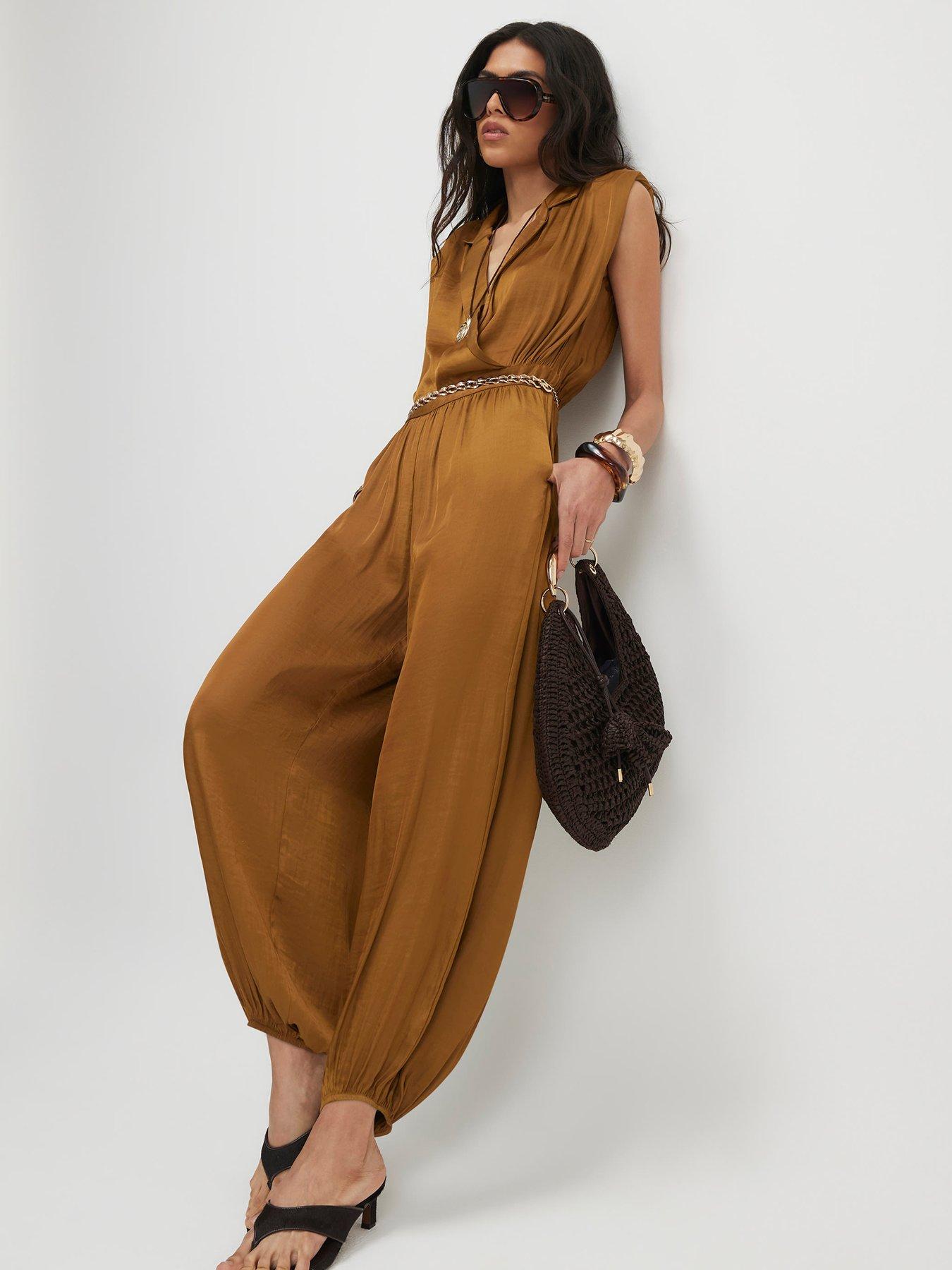 River Island Airflow Balloon Jumpsuit - Burnt Orange