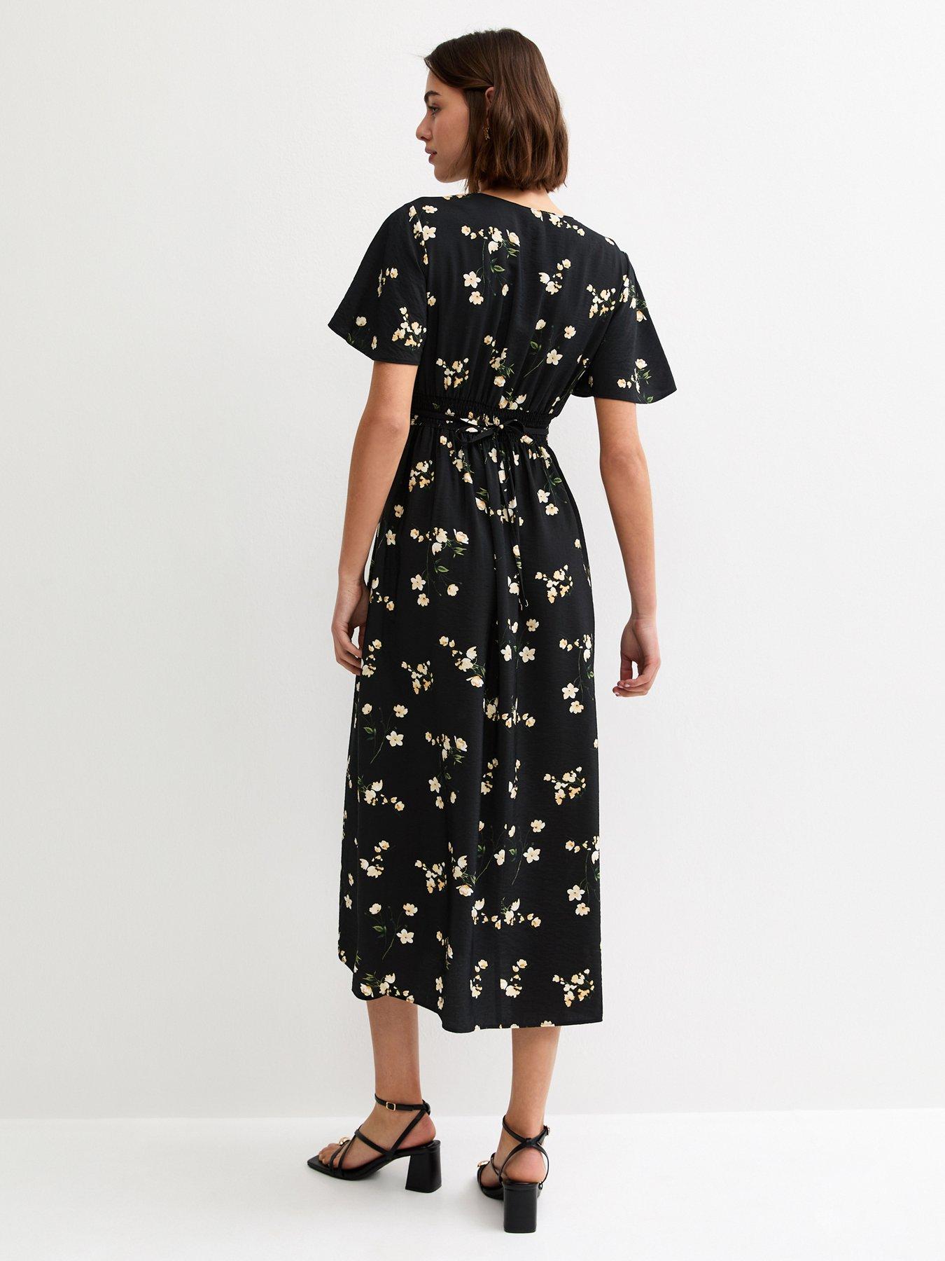 new-look-floral-flutter-sleeve-midi-dress-blackstillFront