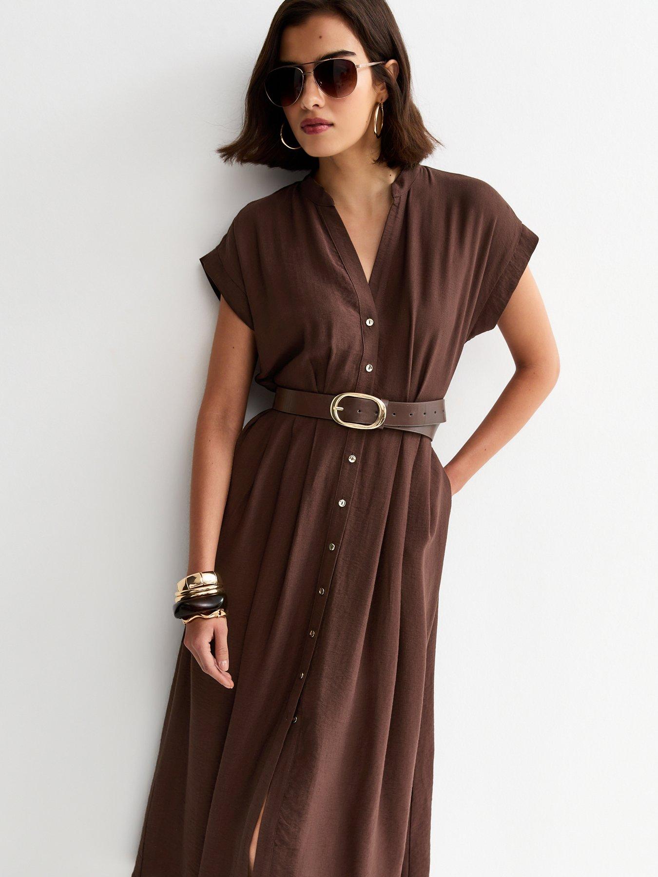 new-look-toggle-shirt-midi-dress-dark-brownback