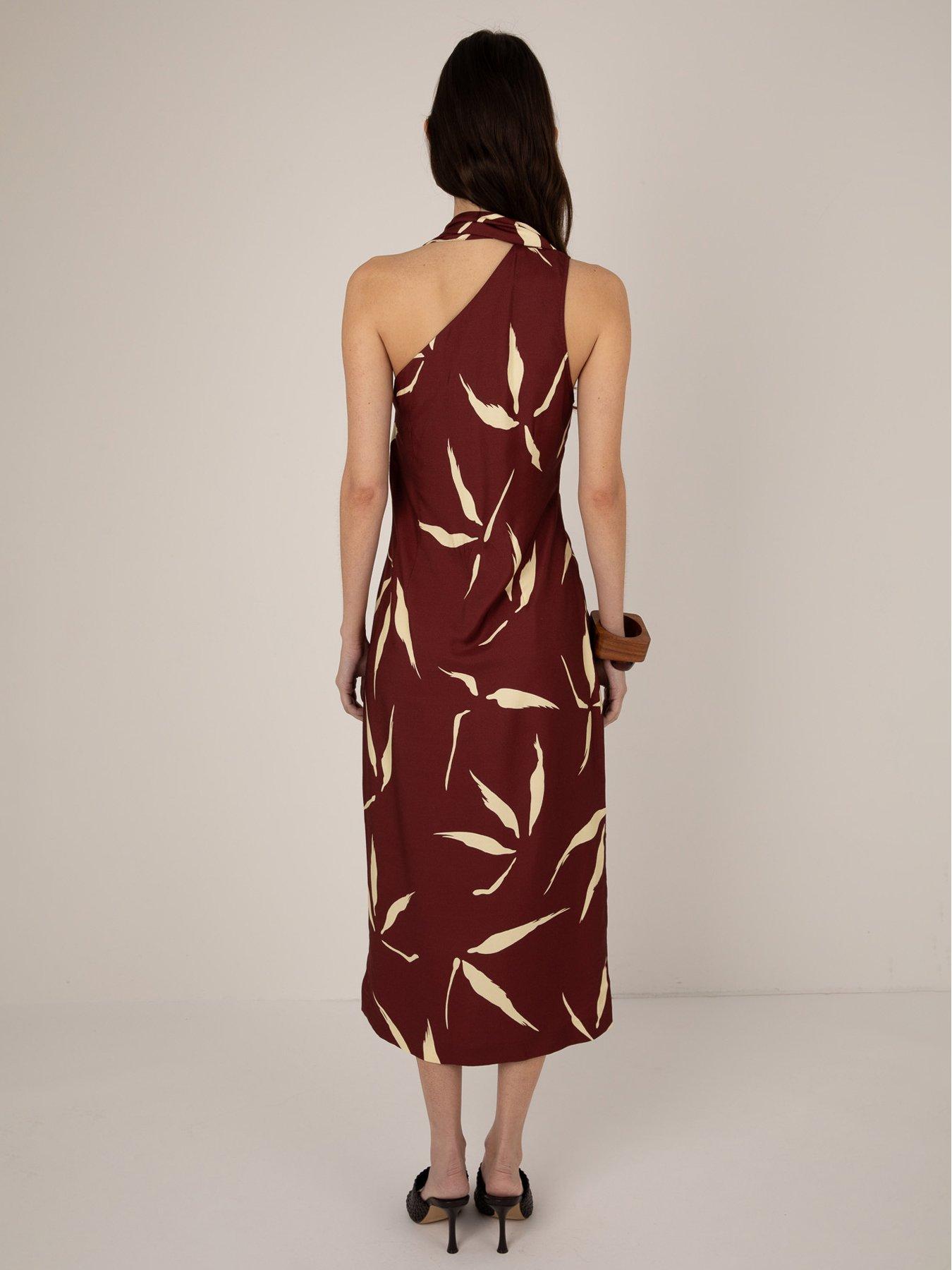 Image 2 of 4 of Vi.ve.re Hattie Bamboo Leaf Print Dress