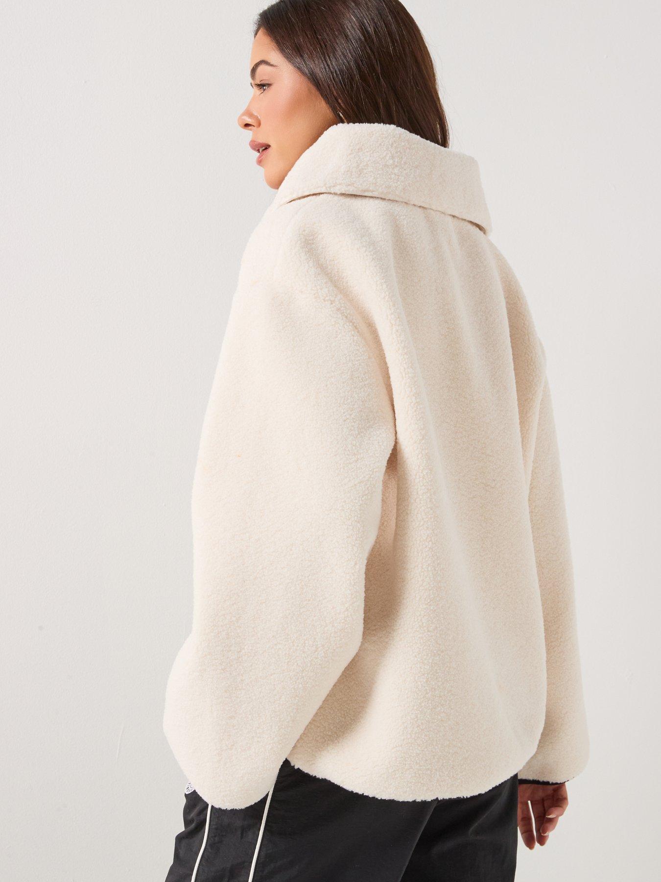 Image 2 of 6 of Gym King Womens Replenish Borg Half Zip - Cream