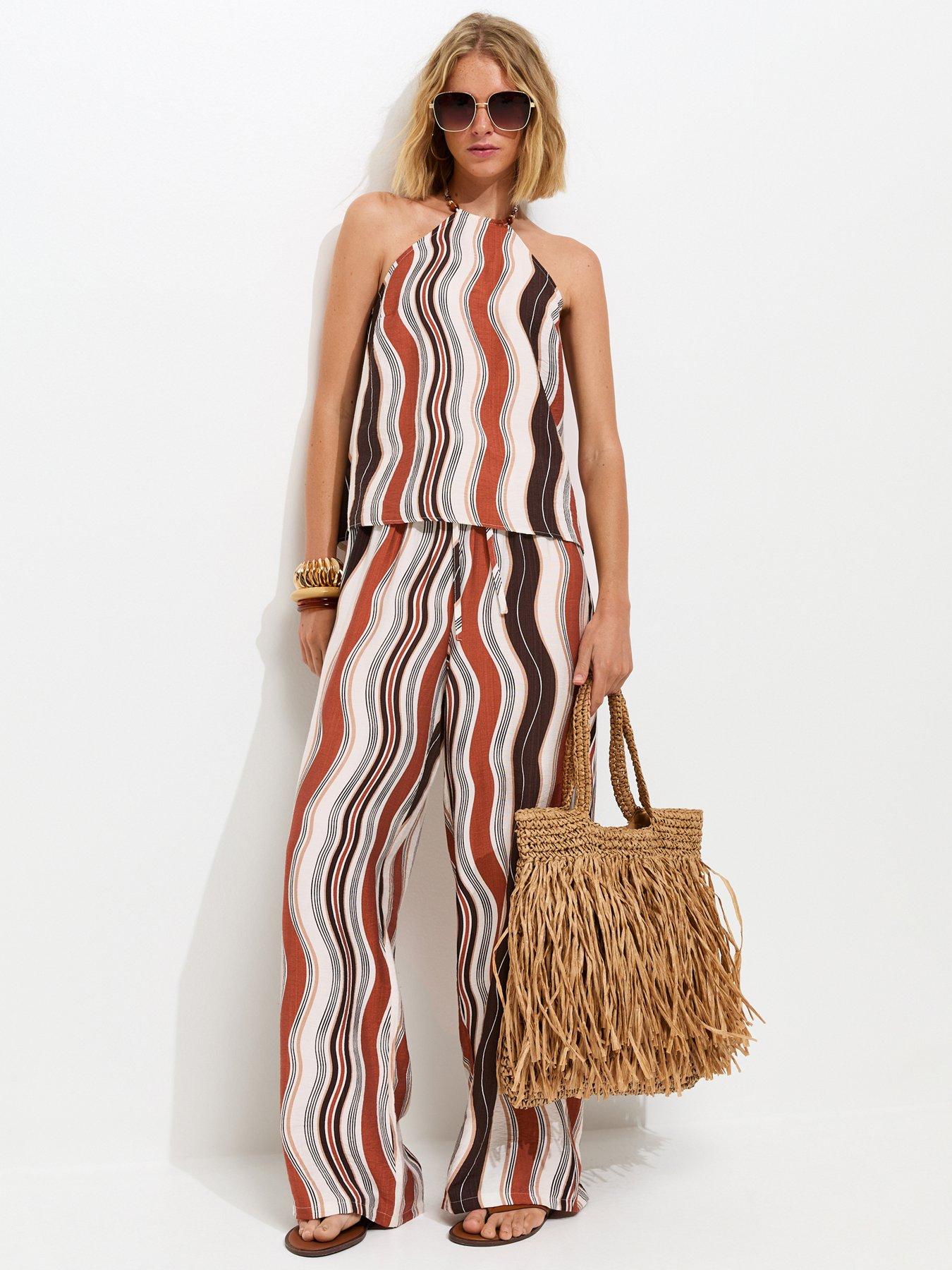 Image 3 of 5 of New Look Brown Soft Touch Wavy Halter Top