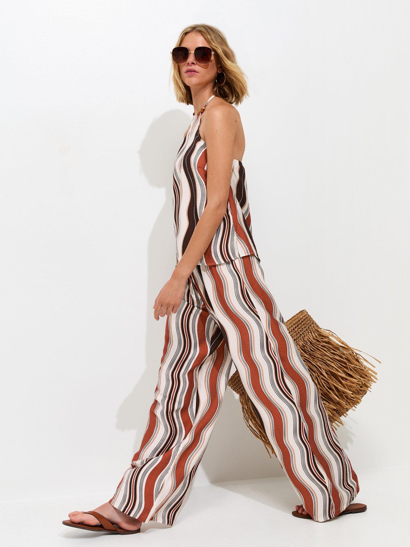 Image 4 of 5 of New Look Brown Soft Touch Wavy Halter Top