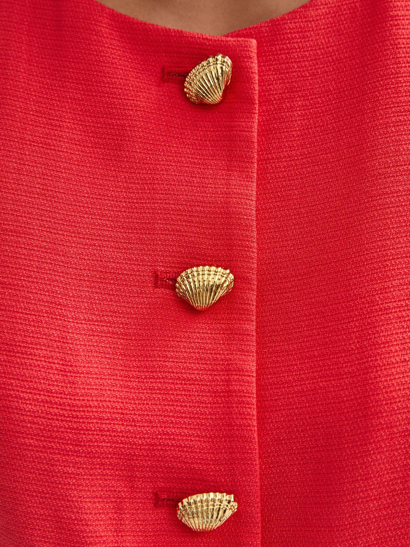 Image 5 of 5 of New Look Shell Button Waistcoat - Dark Pink