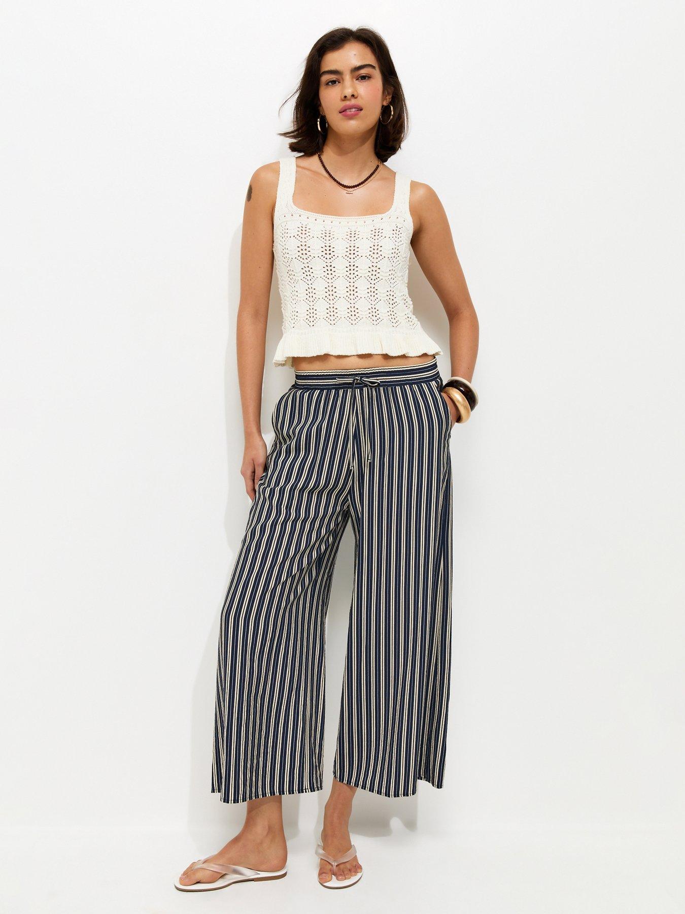 new-look-navy-striped-wide-leg-cropped-trousersfront