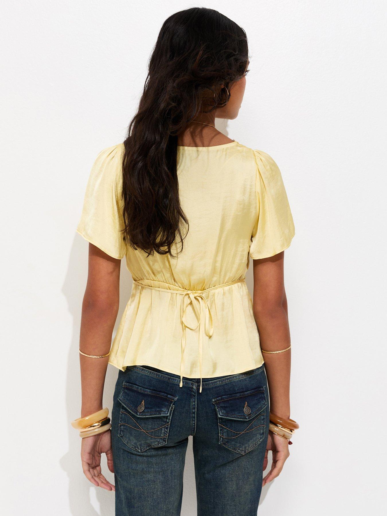 new-look-lace-trim-flutter-sleeve-satin-tea-top-light-yellowstillFront