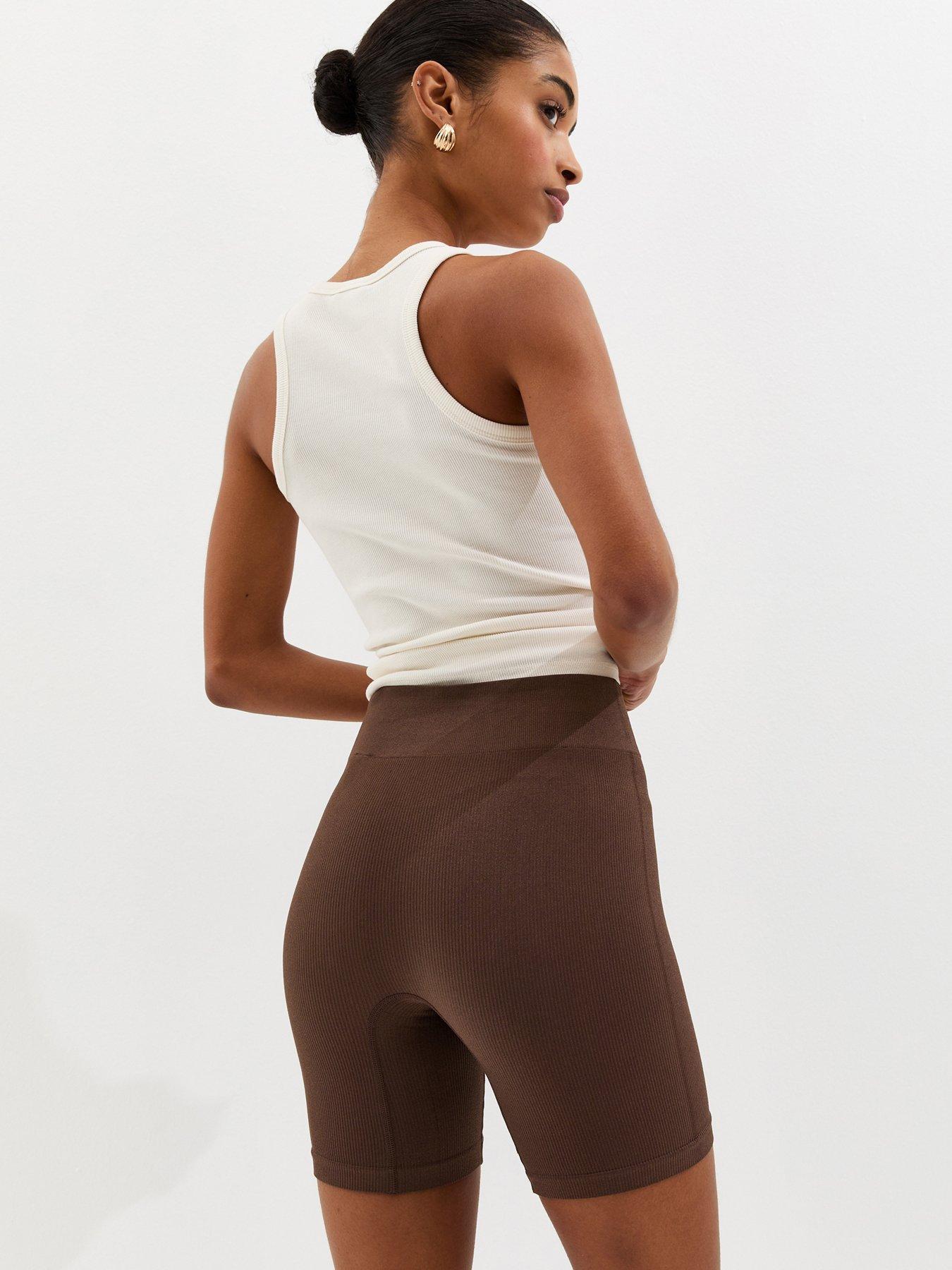 Image 2 of 5 of New Look Dark Brown Seamless Cycling Short