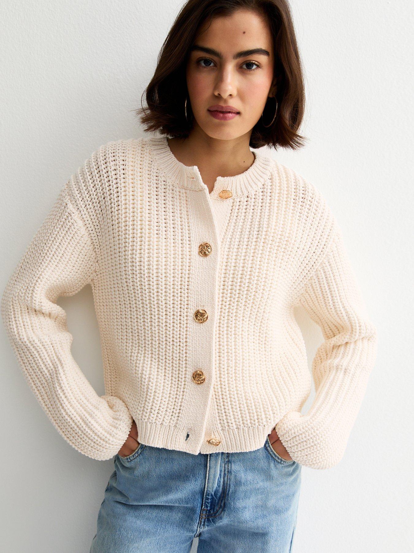 new-look-hammered-button-cotton-rich-chunky-knit-cardigan-cream