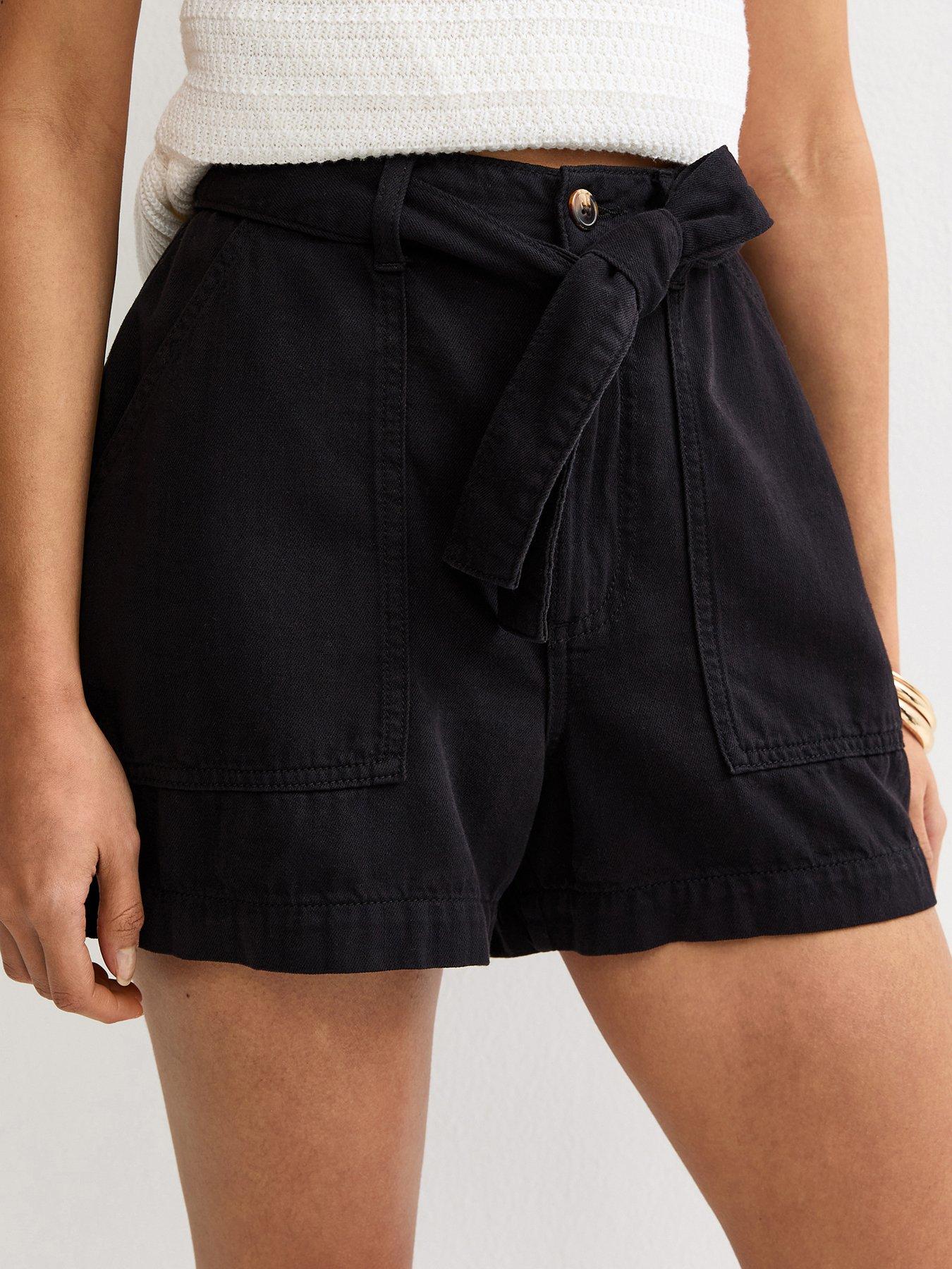 Image 1 of 5 of New Look Cotton Twill Cargo Shorts - Black