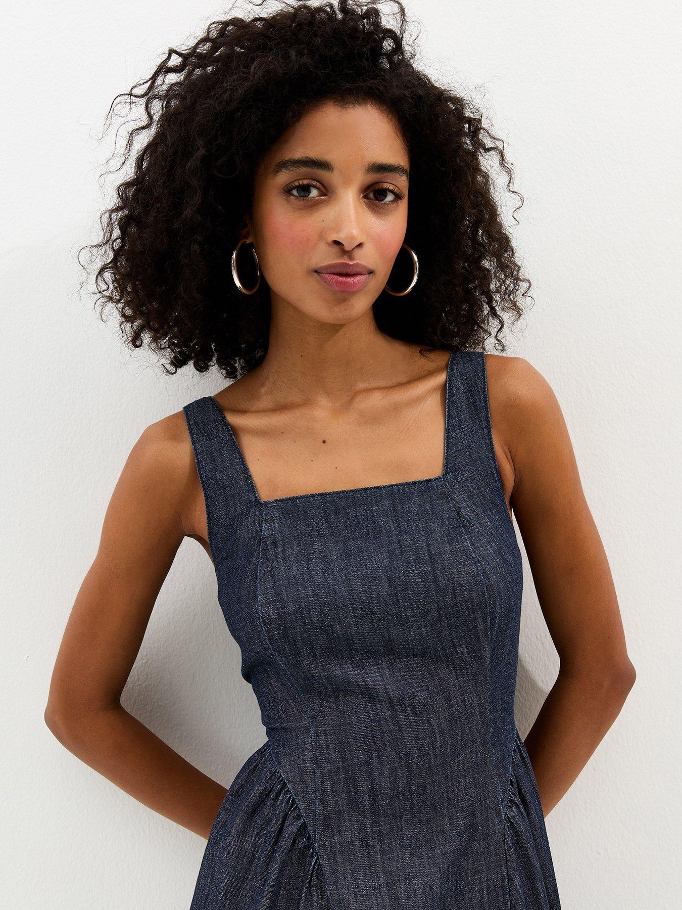 new-look-navy-denim-square-neck-midi-dress-blueoutfit