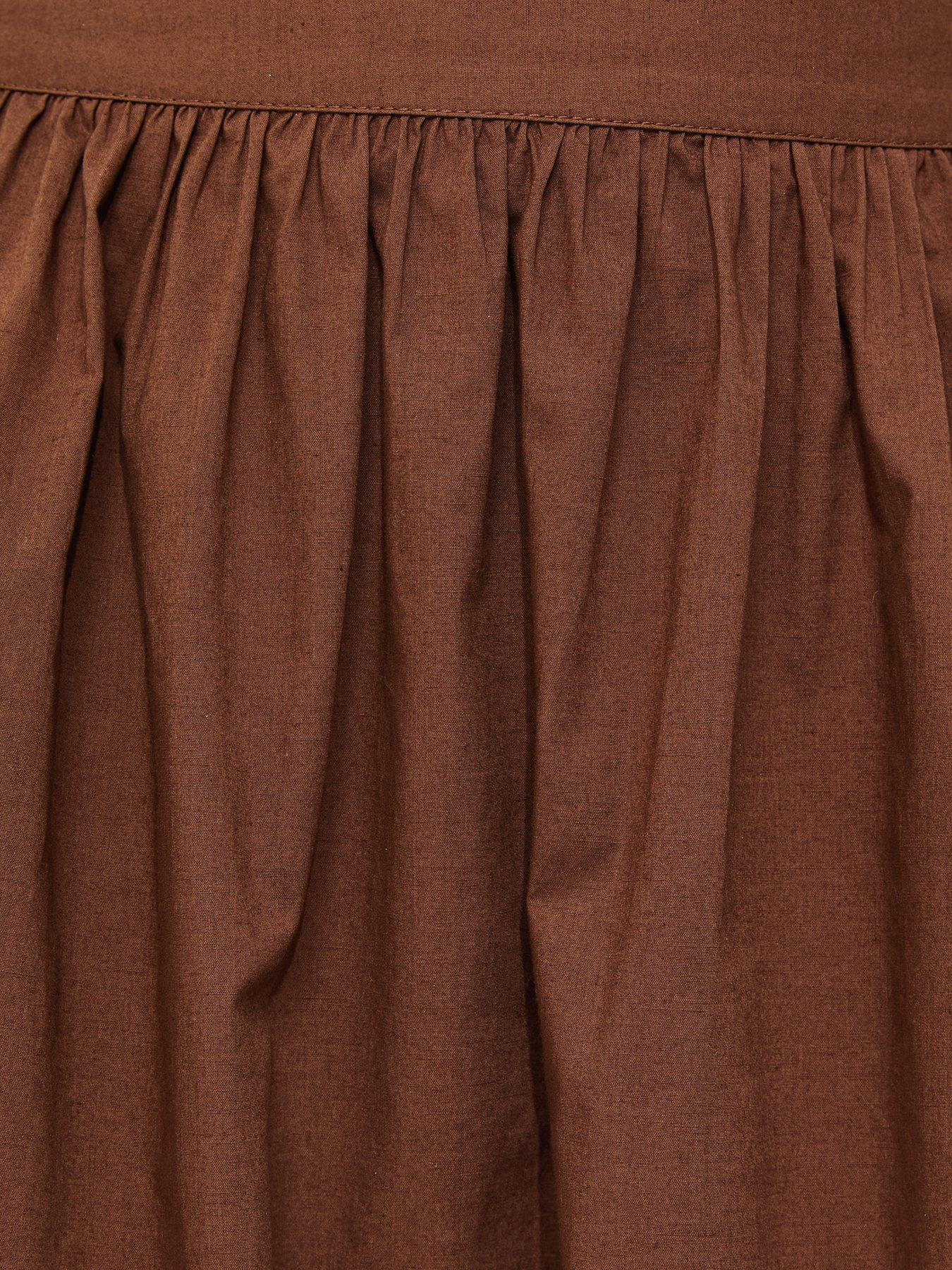 Image 5 of 5 of New Look Poplin Circle Skirt - Brown